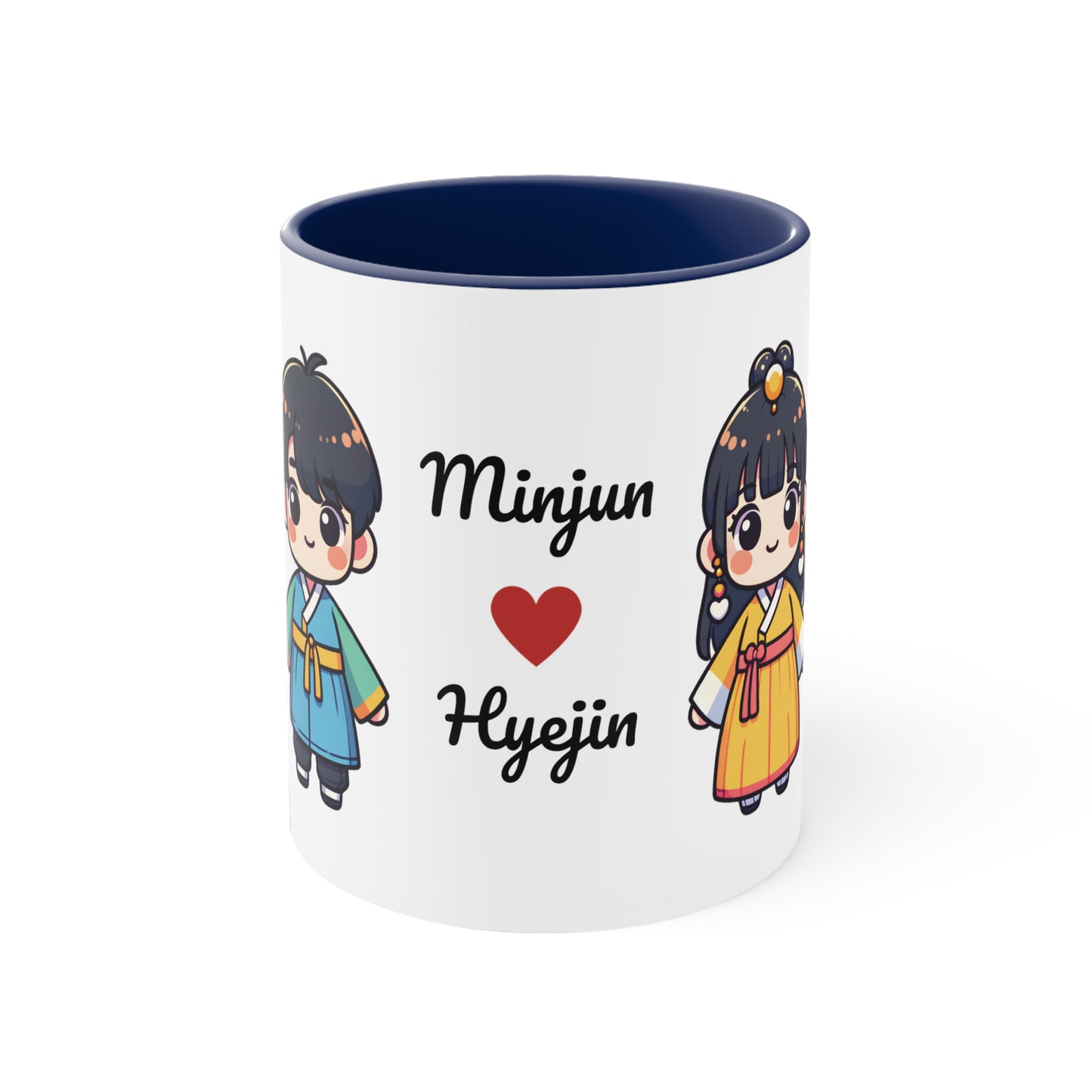 Korean Couple in Korean Clothes Collection 5 Personalized Cute - Custom Accent Coffee Mug, 11oz