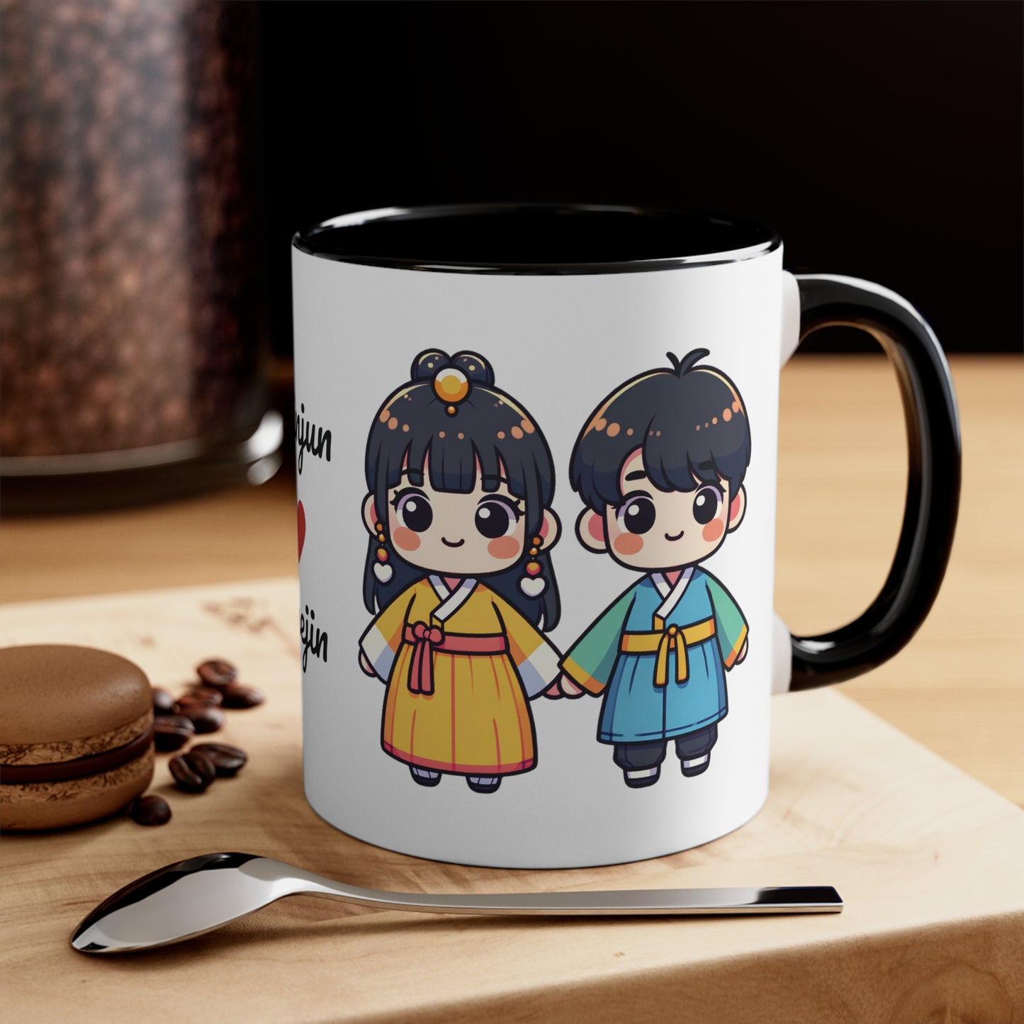 Korean Couple in Korean Clothes Collection 5 Personalized Cute - Custom Accent Coffee Mug, 11oz