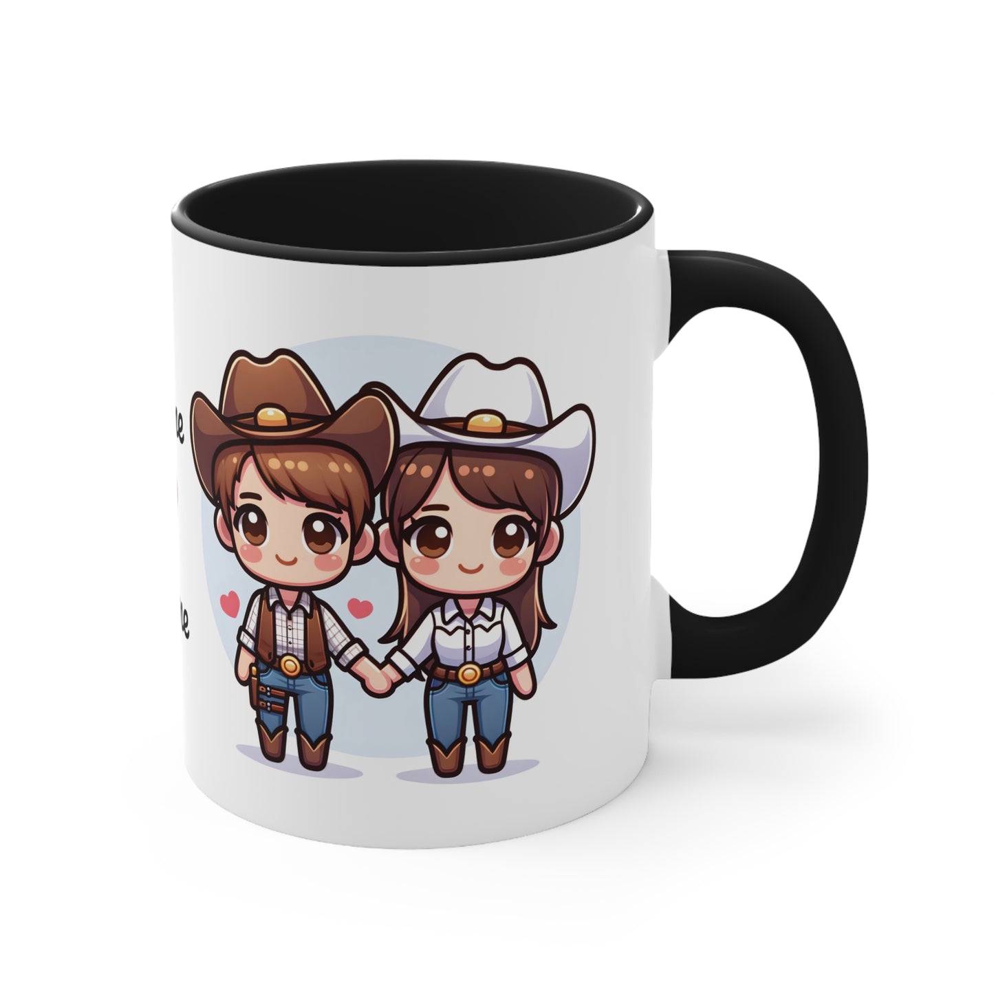 Cowboy Couple Collection 5 Personalized Cute - Custom Accent Coffee Mug, 11oz