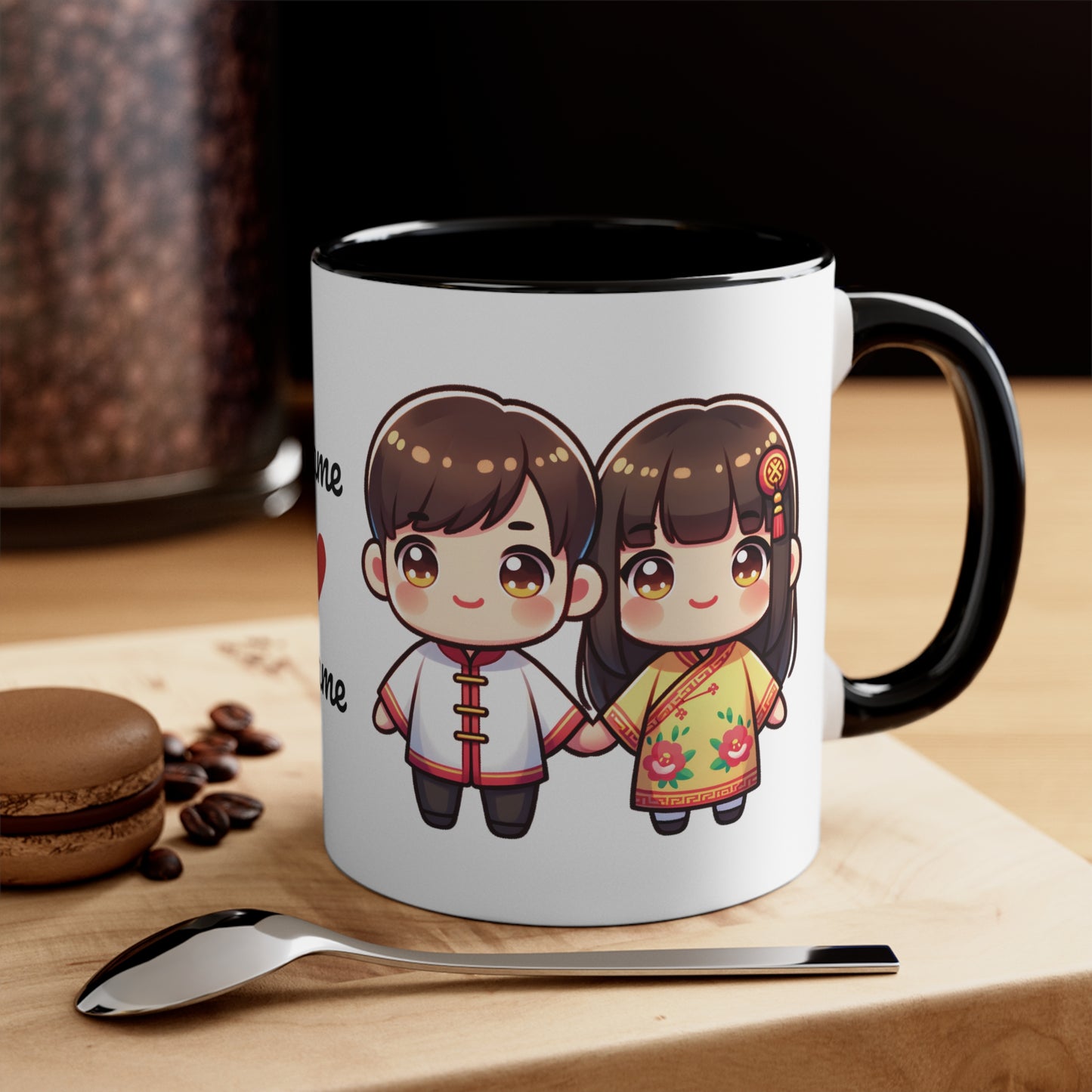 Chinese Couple in Chinese Clothes Collection 4 Personalized Cute - Custom Accent Coffee Mug, 11oz