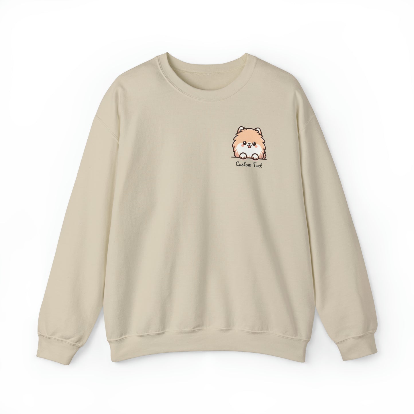 Pomeranian Cute Puppy Dog Pocket Design 2 with Personalized Custom Text - Sweatshirt