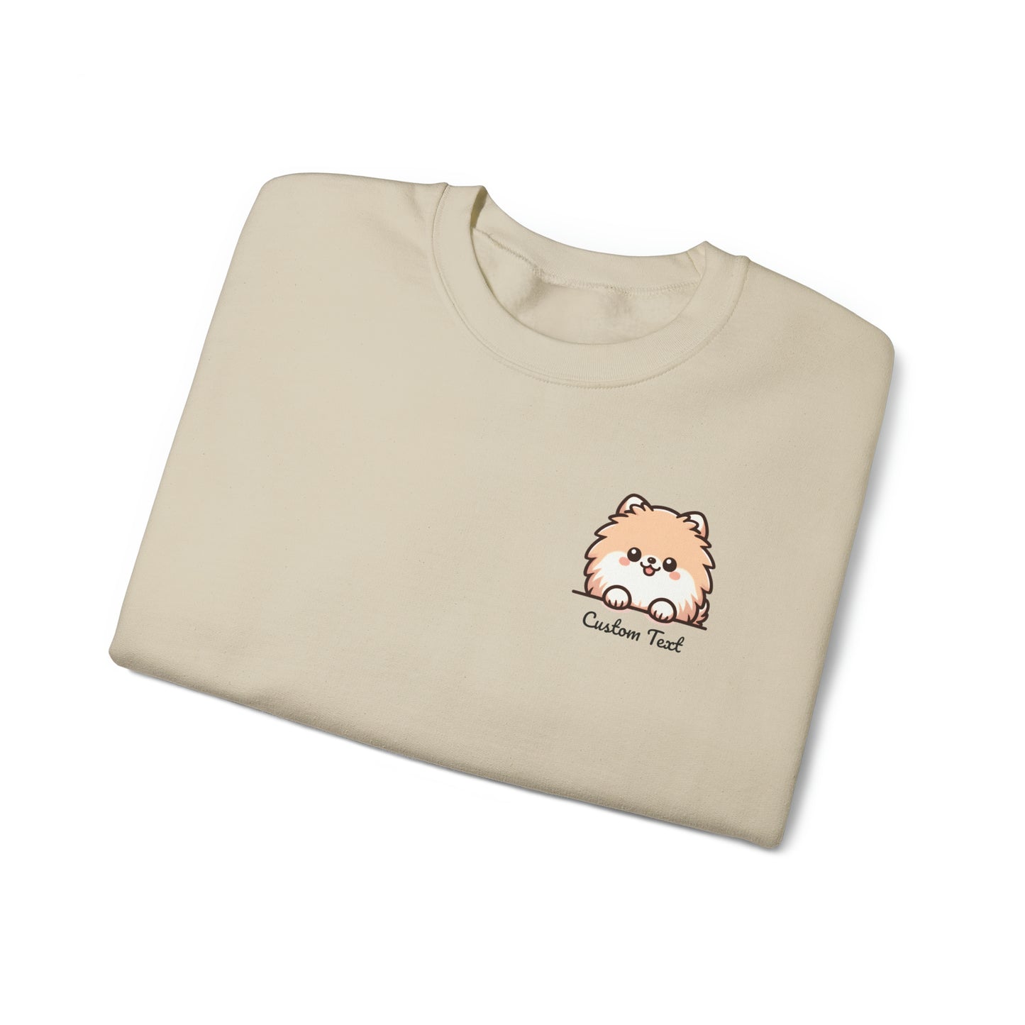 Pomeranian Cute Puppy Dog Pocket Design 2 with Personalized Custom Text - Sweatshirt