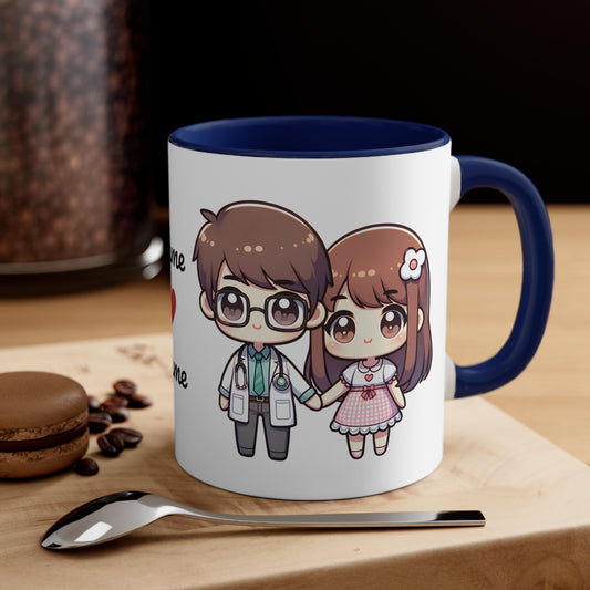 Doctor Couple Collection 3 Personalized Cute - Custom Accent Coffee Mug, 11oz