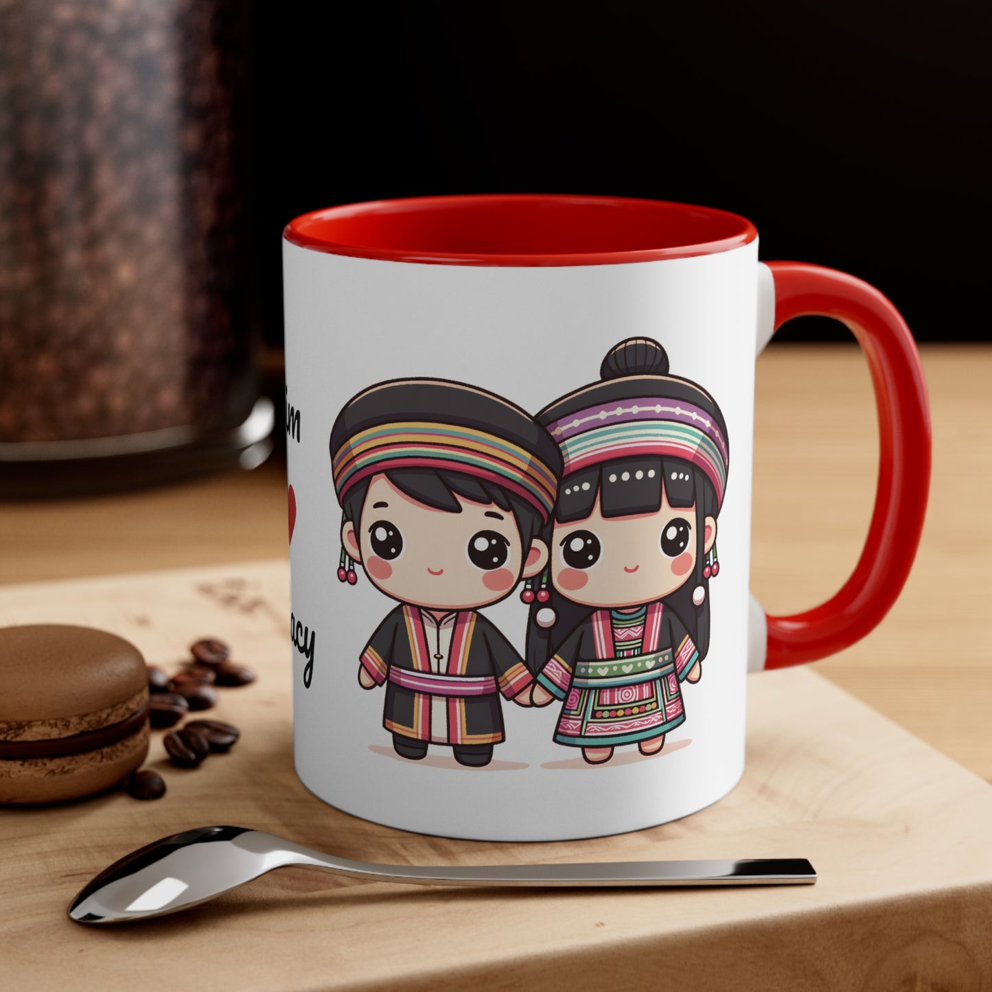 Hmong Couple Colorful Collection 1 Personalized Cute - Custom Accent Coffee Mug, 11oz