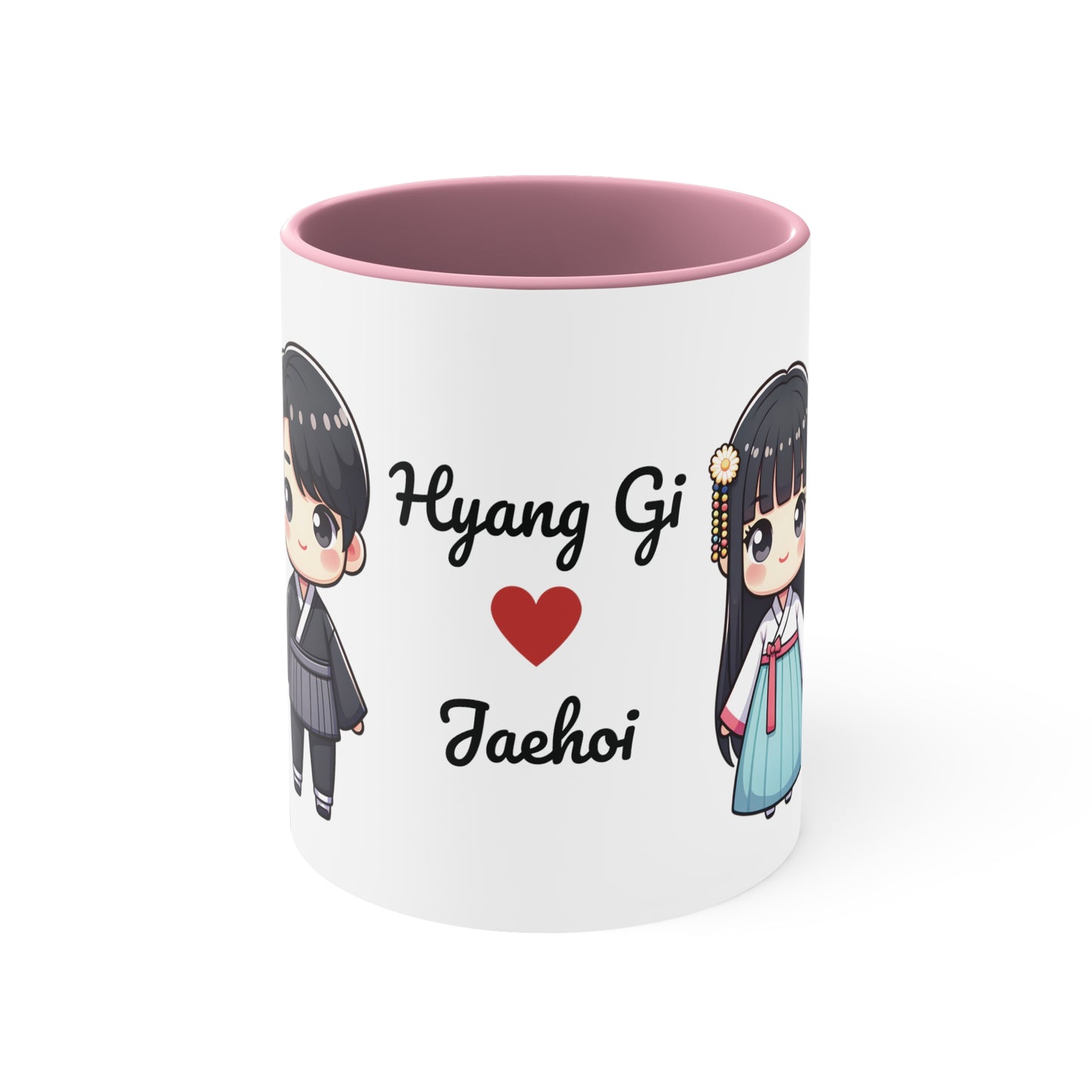 Korean Couple in Korean Clothes Collection 1 Personalized Cute - Custom Accent Coffee Mug, 11oz