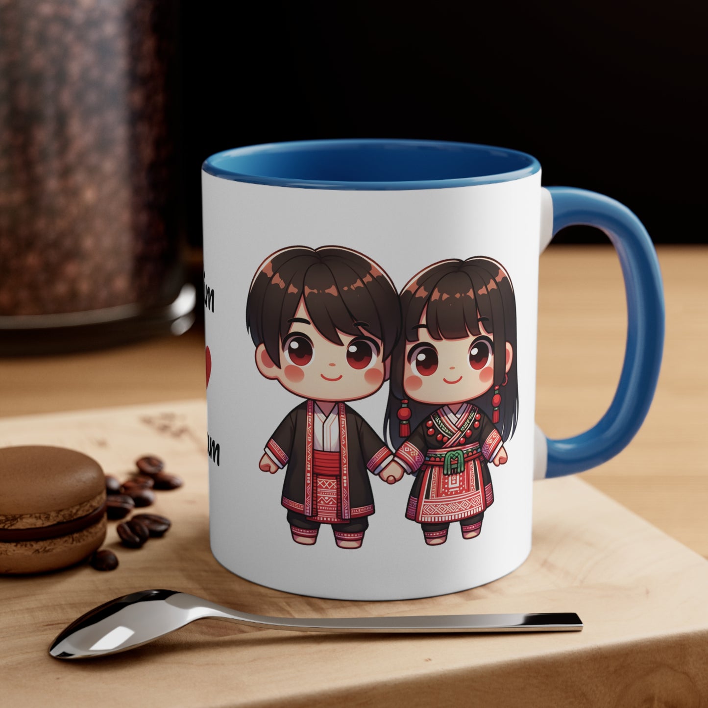 Hmong Couple Red Collection 3 Personalized Cute - Custom Accent Coffee Mug, 11oz