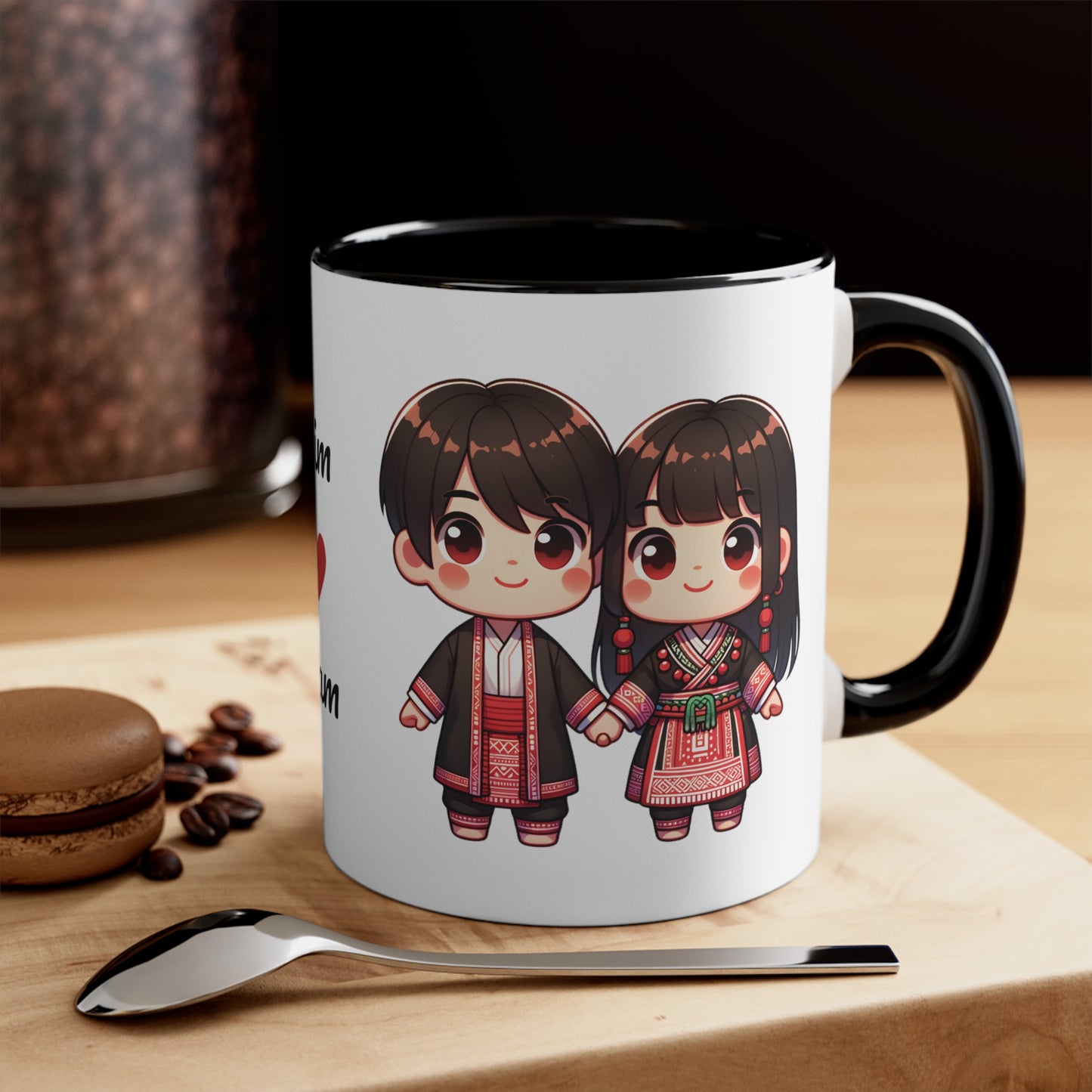 Hmong Couple Red Collection 3 Personalized Cute - Custom Accent Coffee Mug, 11oz