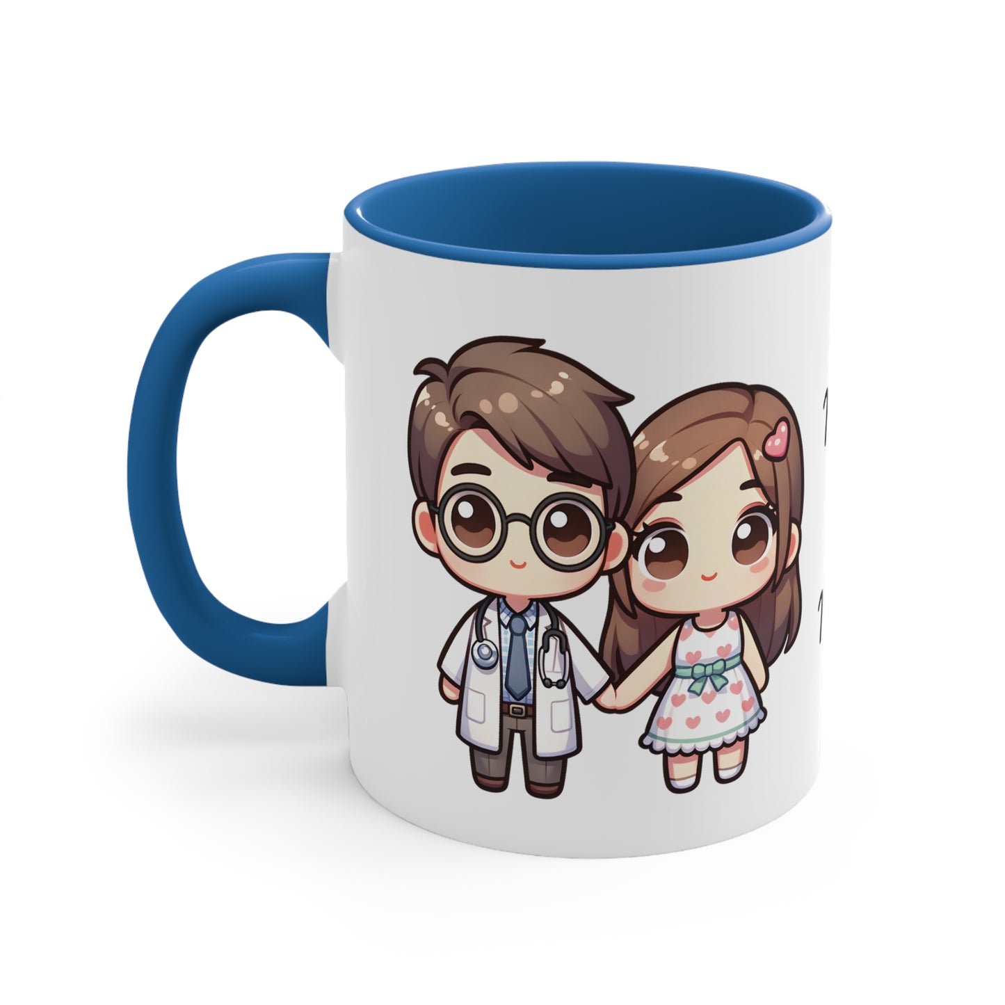 Doctor Couple Collection 2 Personalized Cute - Custom Accent Coffee Mug, 11oz