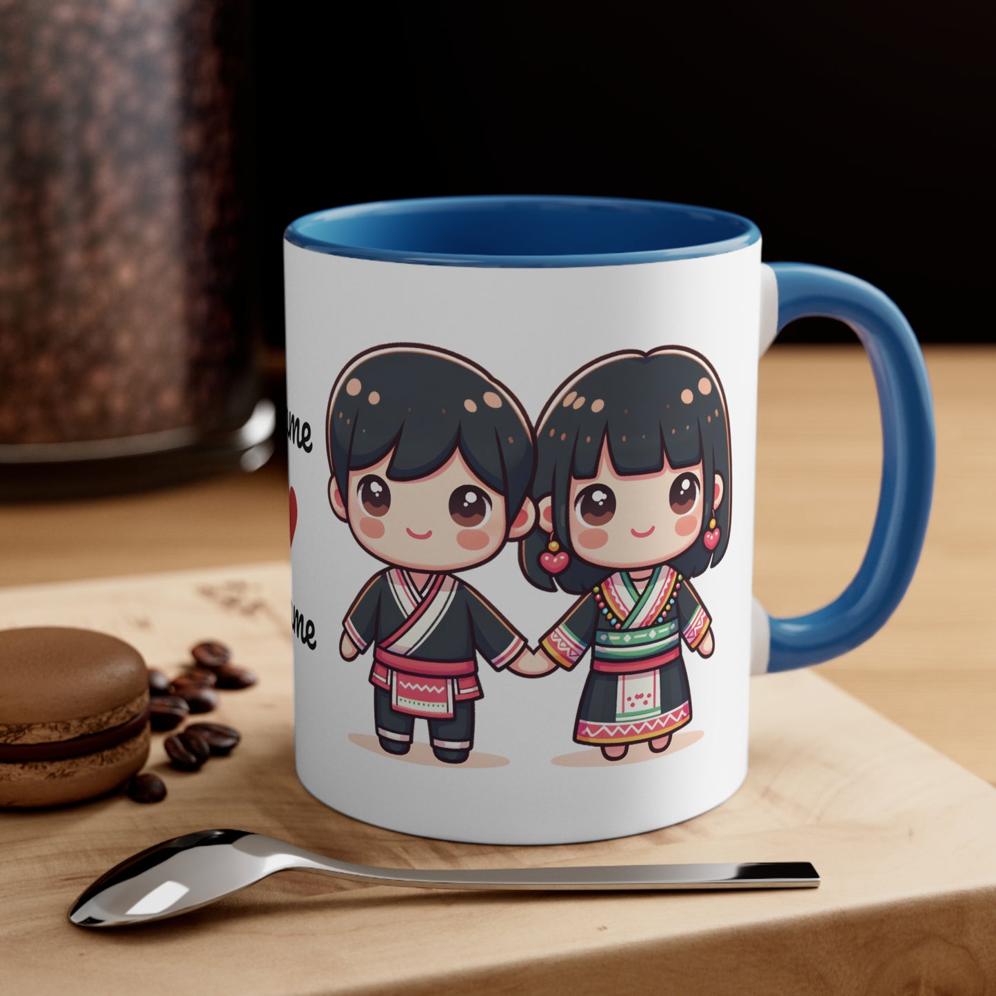 Hmong Couple Traditional Hmong Clothes Collection 1 Personalized Cute - Custom Accent Coffee Mug, 11oz