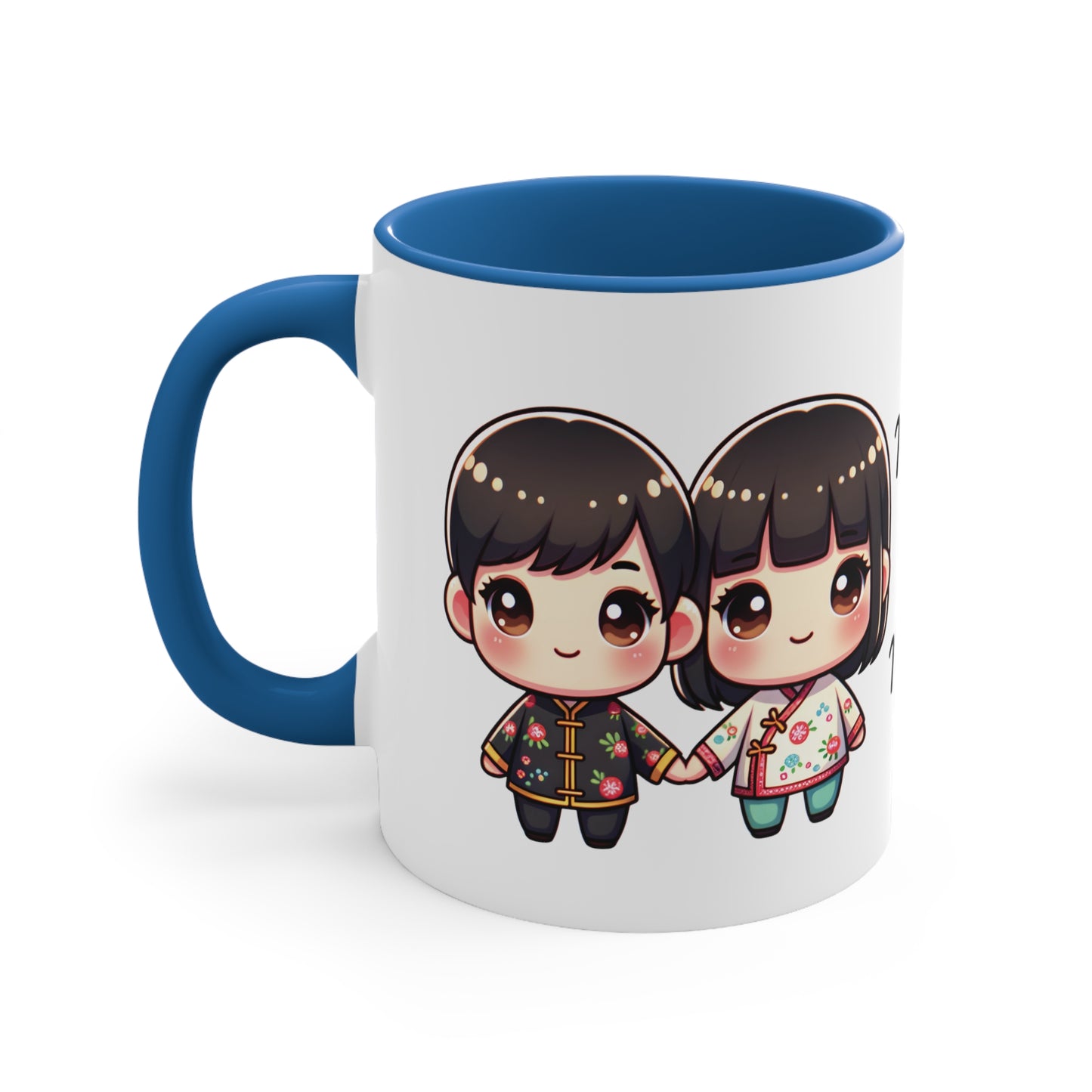 Chinese Couple in Chinese Clothes Collection 11 Personalized Cute - Custom Accent Coffee Mug, 11oz