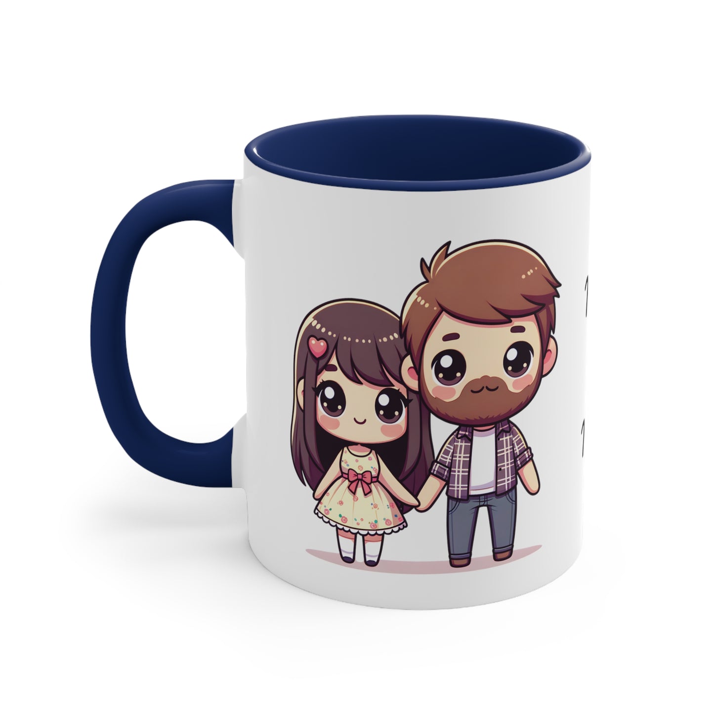 Beardman Couple Collection 4 Personalized Cute - Custom Accent Coffee Mug, 11oz