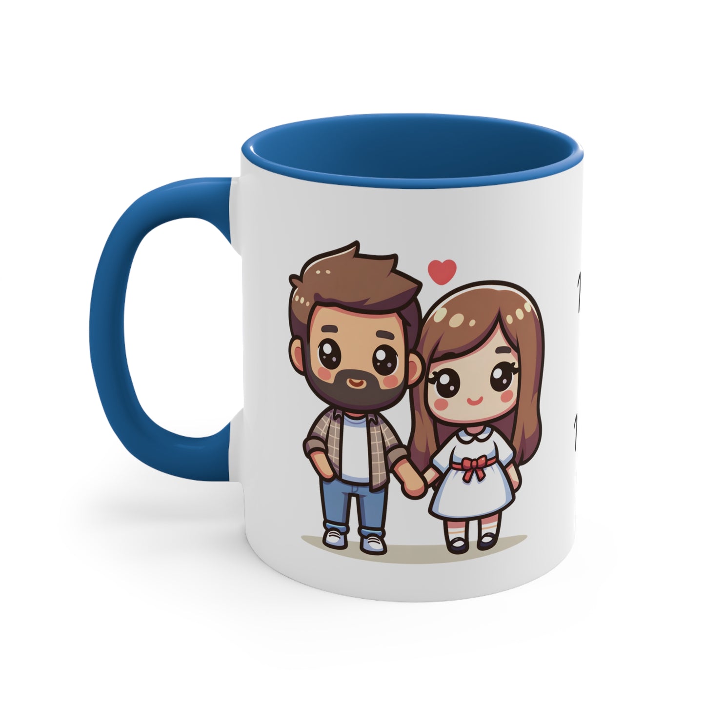 Beardman Couple Collection 1 Personalized Cute - Custom Accent Coffee Mug, 11oz