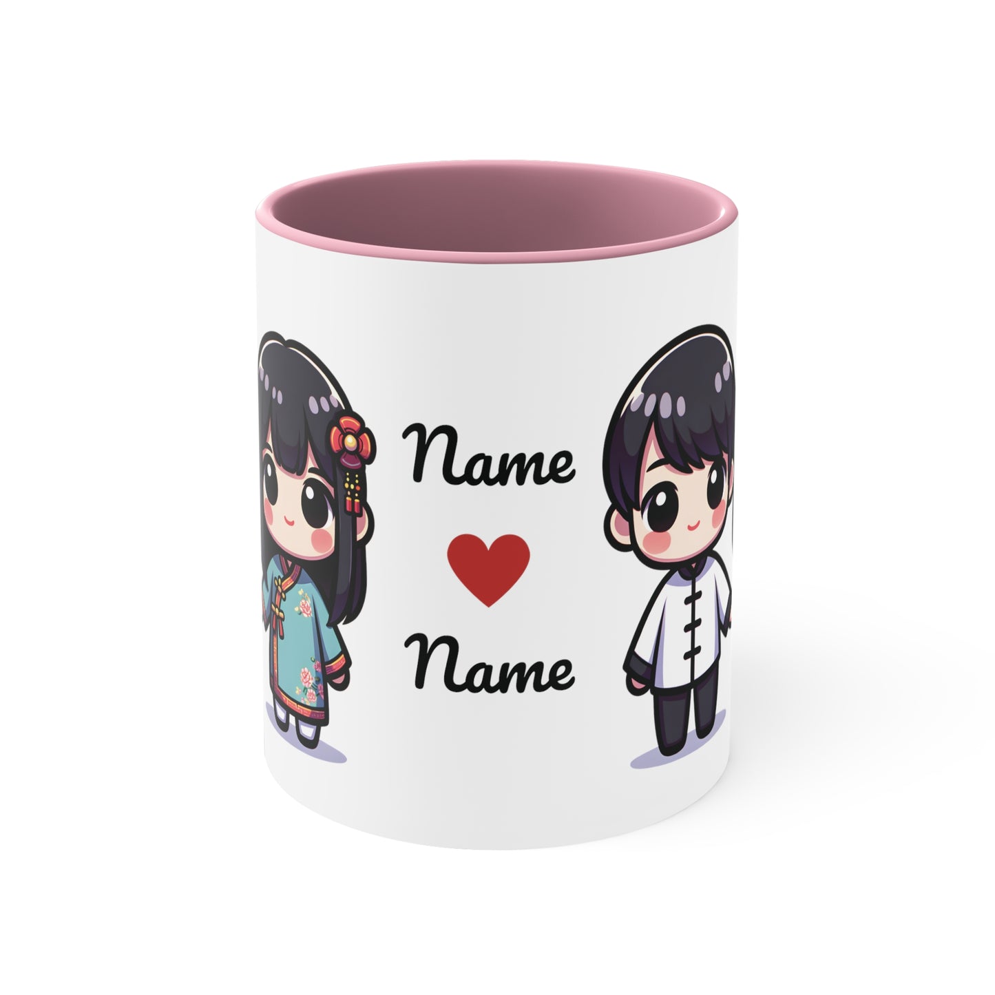 Chinese Couple in Chinese Clothes Collection 8 Personalized Cute - Custom Accent Coffee Mug, 11oz