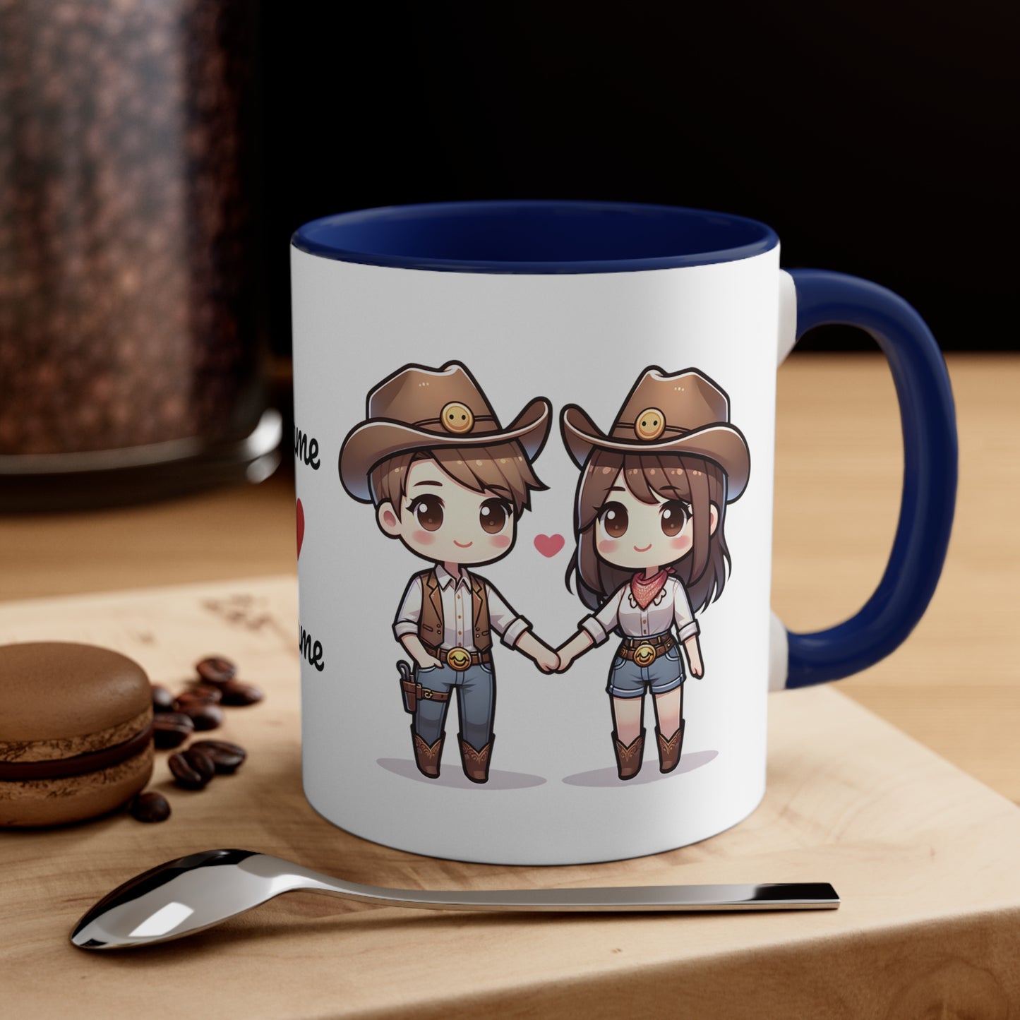 Cowboy Couple Collection 3 Personalized Cute - Custom Accent Coffee Mug, 11oz