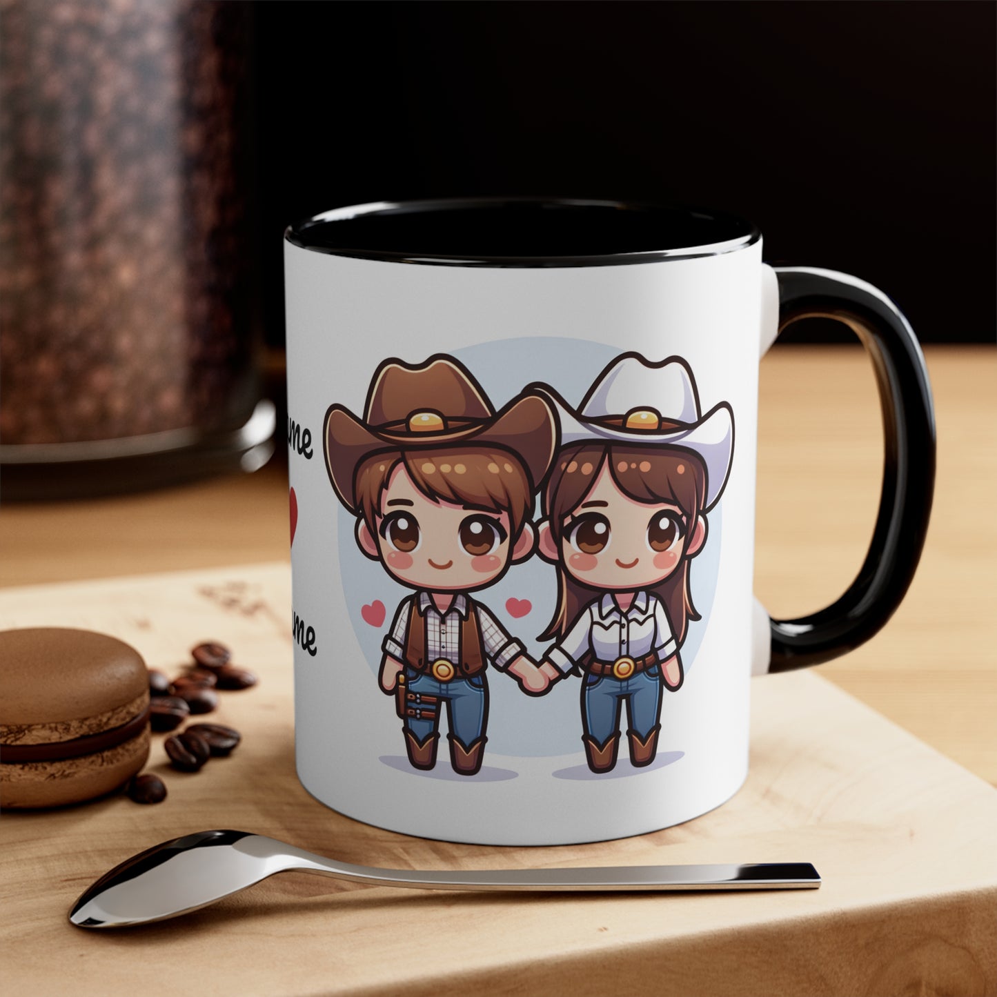 Cowboy Couple Collection 5 Personalized Cute - Custom Accent Coffee Mug, 11oz