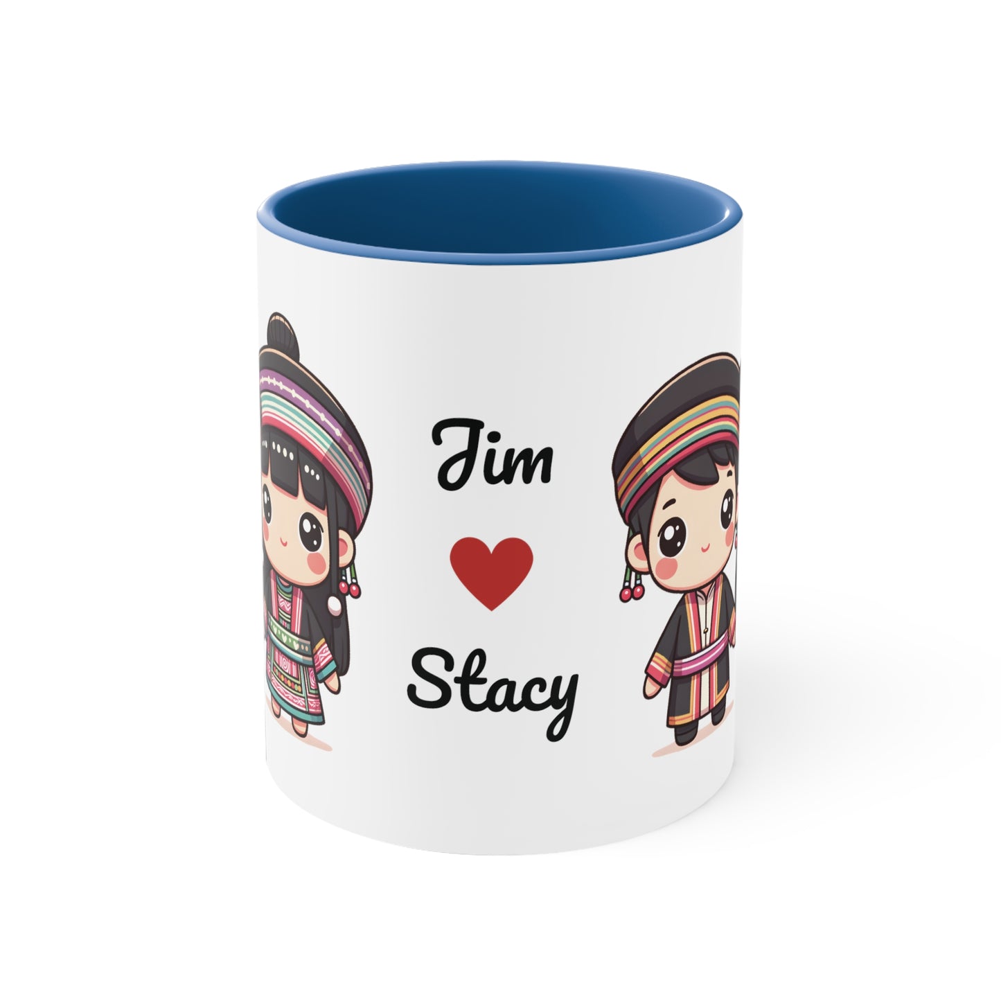 Hmong Couple Colorful Collection 1 Personalized Cute - Custom Accent Coffee Mug, 11oz