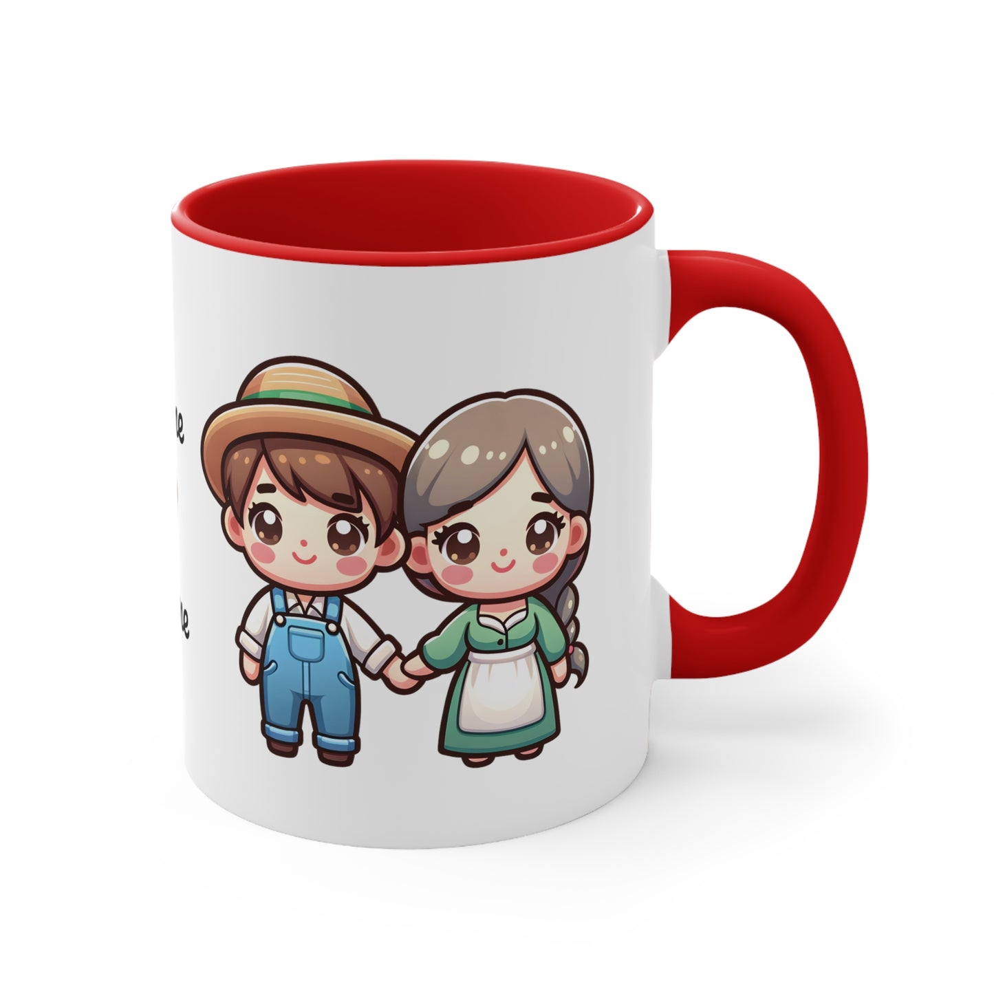 Farmer Couple Collection 6 Personalized Cute - Custom Accent Coffee Mug, 11oz