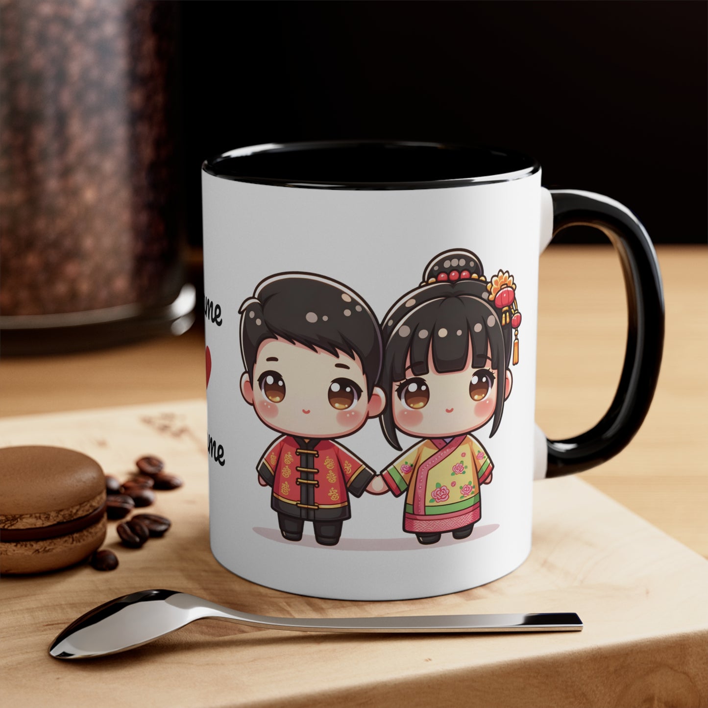 Chinese Couple in Chinese Clothes Collection 13 Personalized Cute - Custom Accent Coffee Mug, 11oz