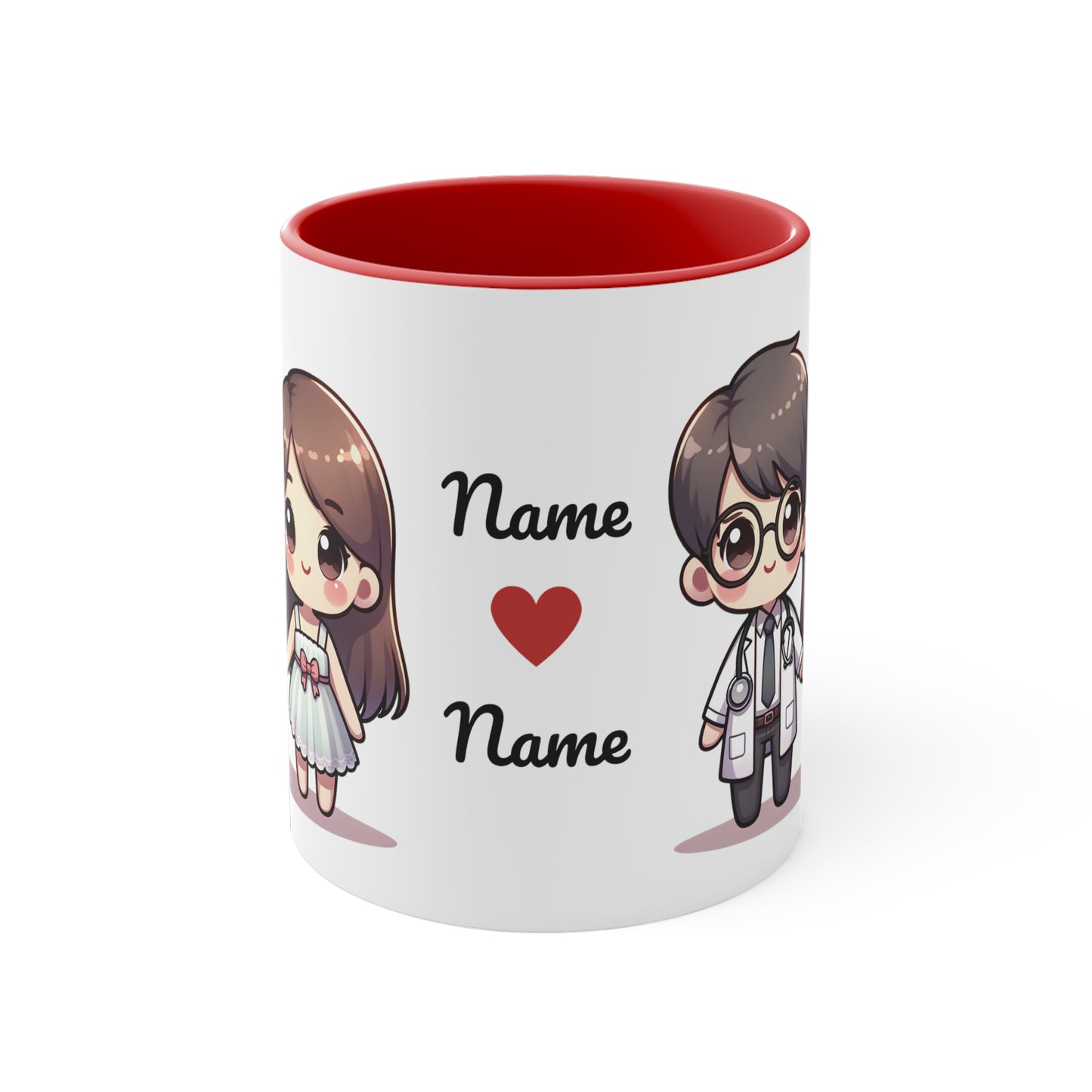 Doctor Couple Collection 5 Personalized Cute - Custom Accent Coffee Mug, 11oz