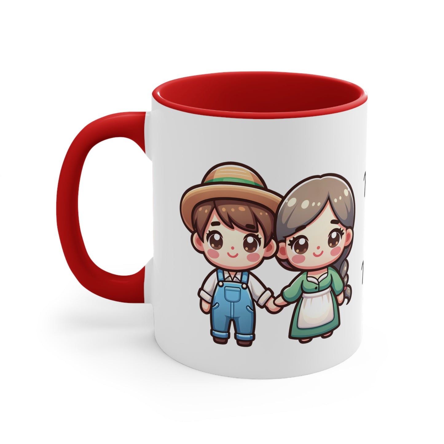 Farmer Couple Collection 6 Personalized Cute - Custom Accent Coffee Mug, 11oz