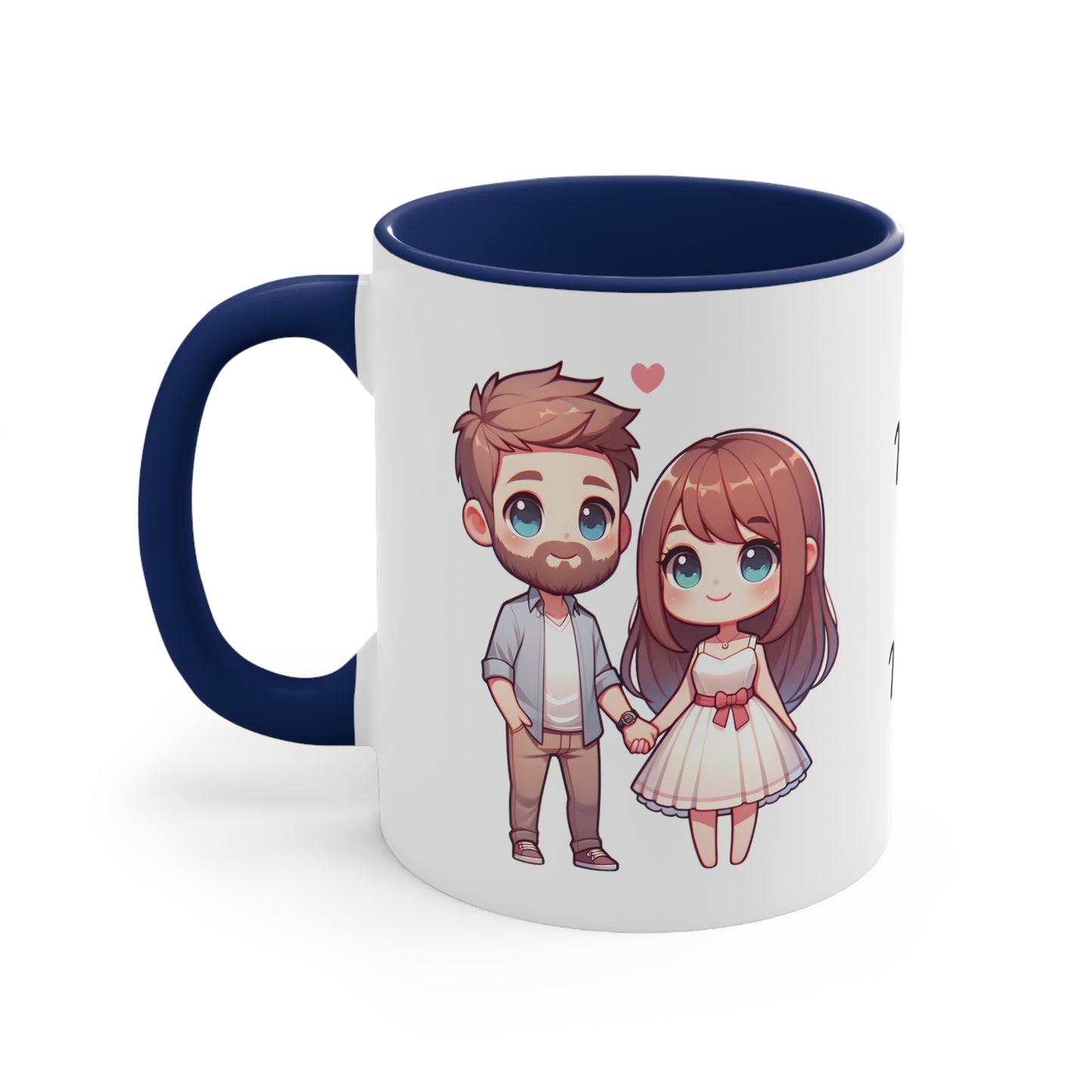 Beardman Couple Collection 3 Personalized Cute - Custom Accent Coffee Mug, 11oz