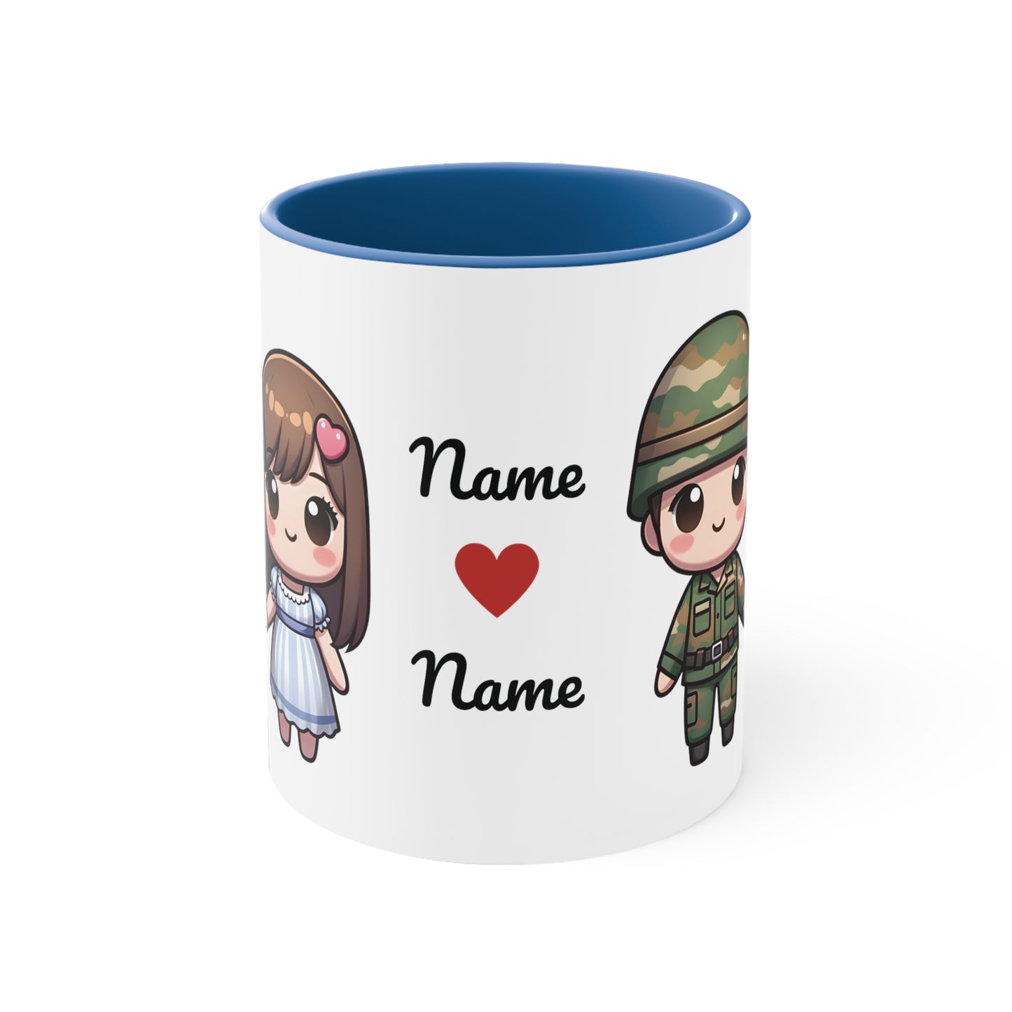 Army Couple Collection 2 Personalized Cute - Custom Accent Coffee Mug, 11oz