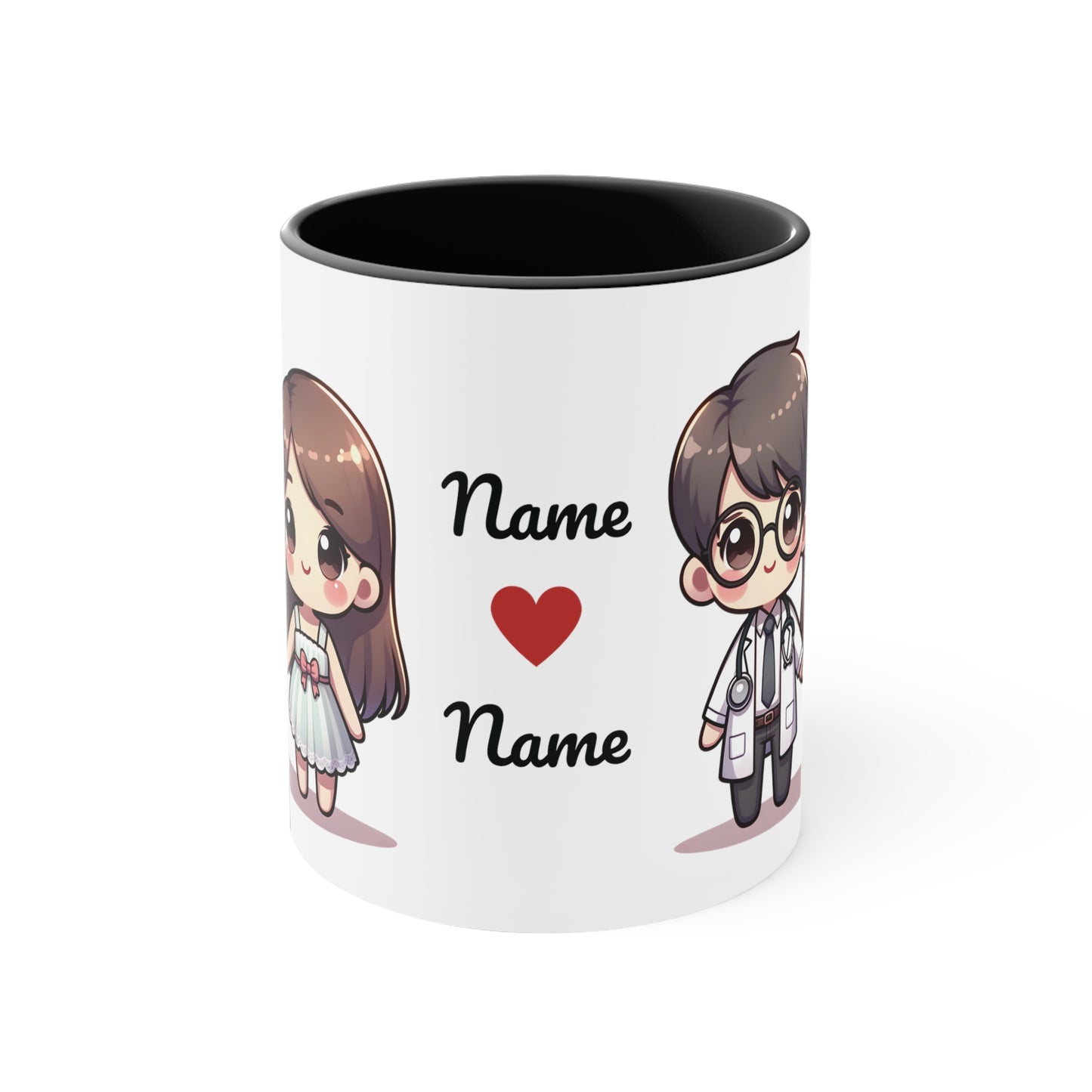 Doctor Couple Collection 5 Personalized Cute - Custom Accent Coffee Mug, 11oz