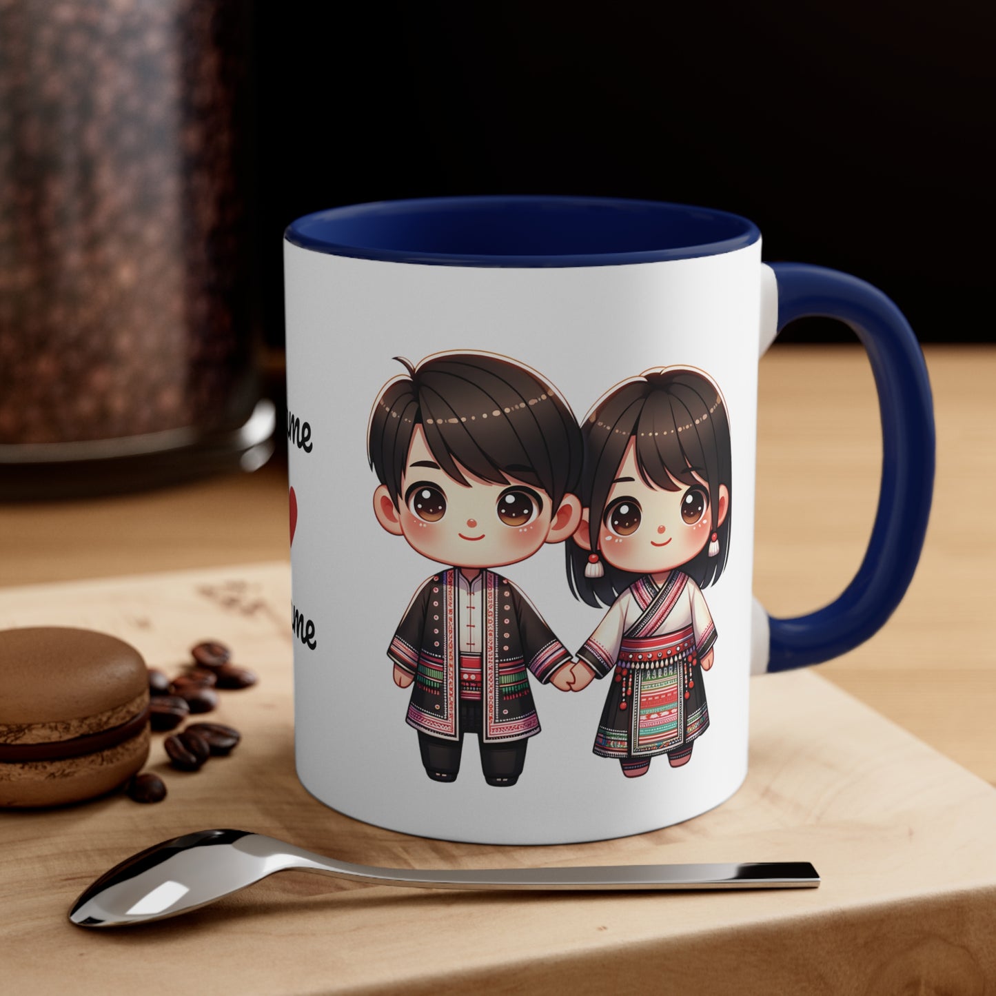 Hmong Couple Traditional Hmong Clothes Collection 7 Personalized Cute - Custom Accent Coffee Mug, 11oz