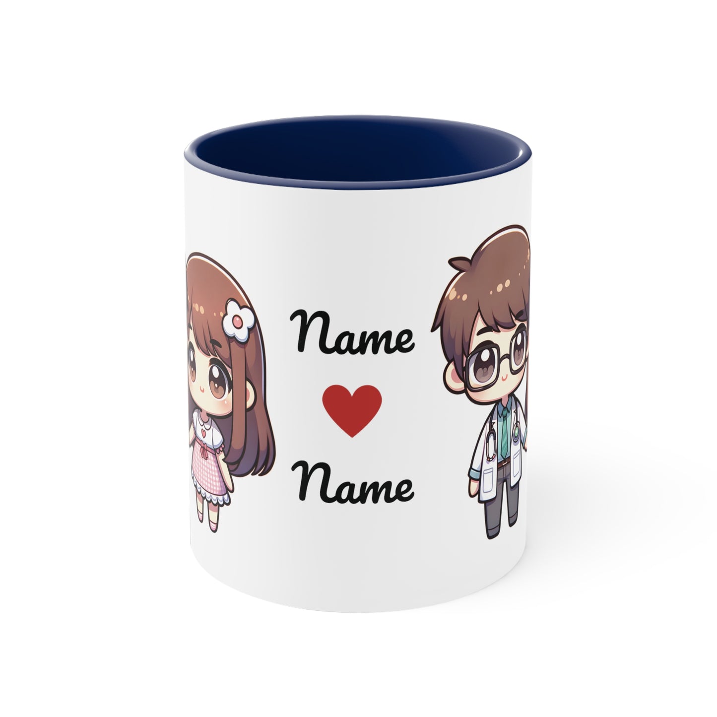 Doctor Couple Collection 3 Personalized Cute - Custom Accent Coffee Mug, 11oz