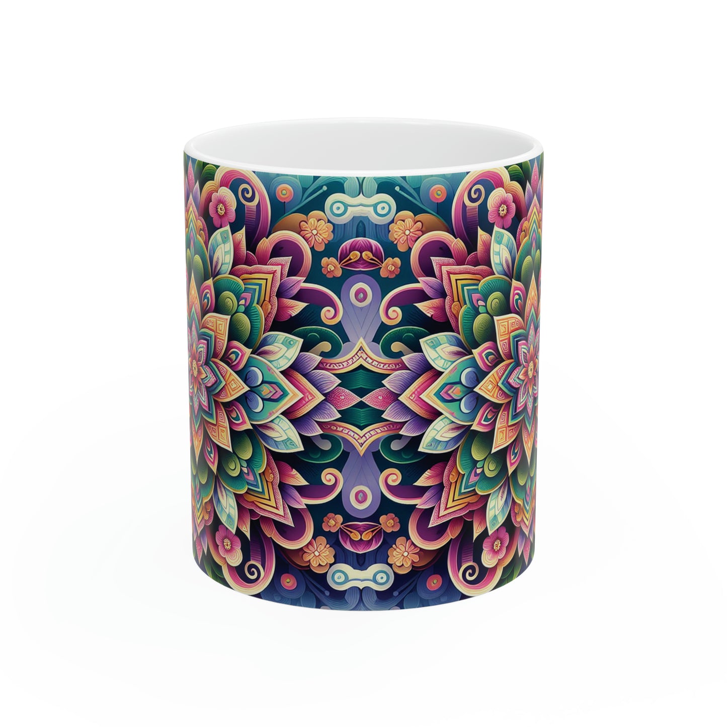 Hmong-Inspired Geometric Ceramic Coffee Mug 13