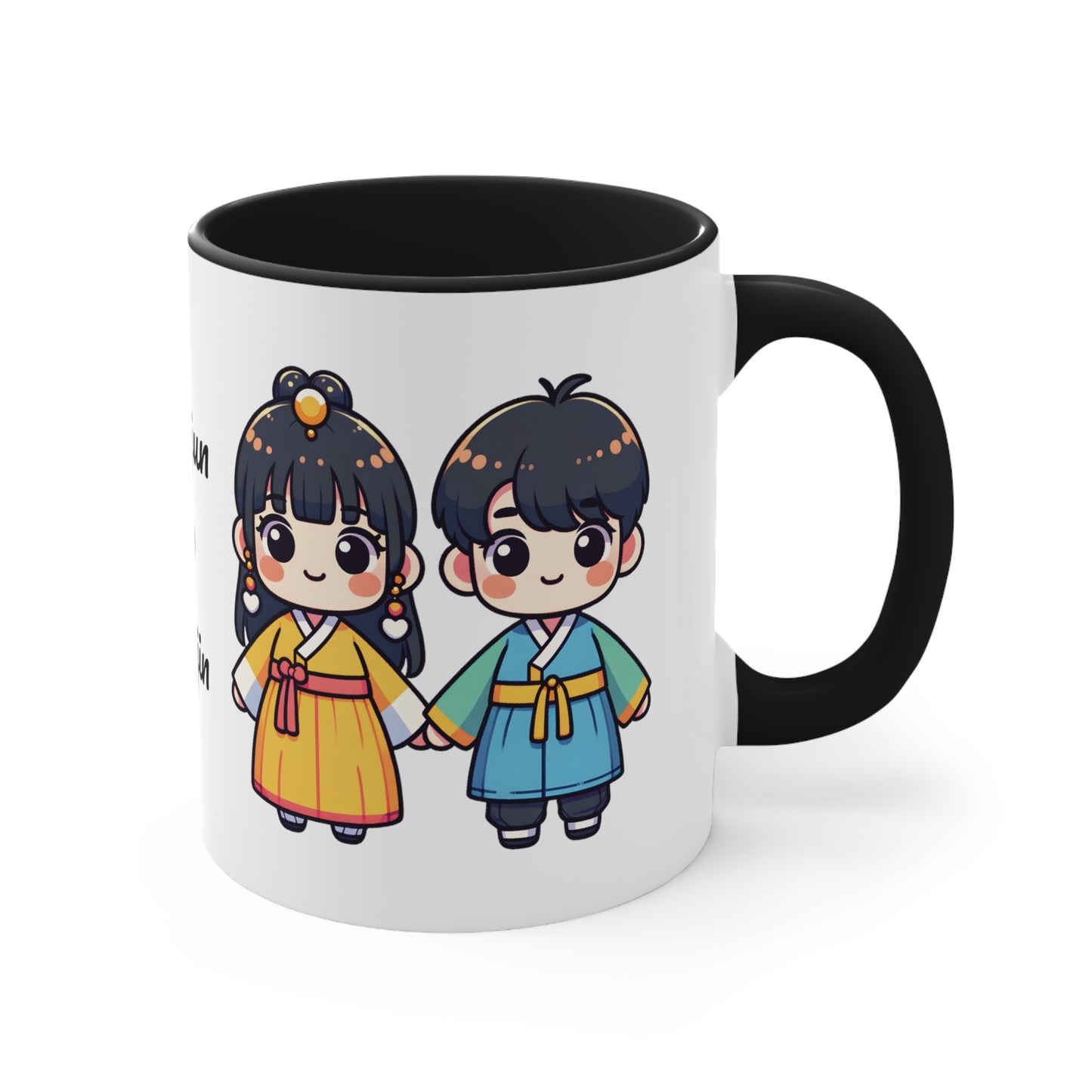 Korean Couple in Korean Clothes Collection 5 Personalized Cute - Custom Accent Coffee Mug, 11oz