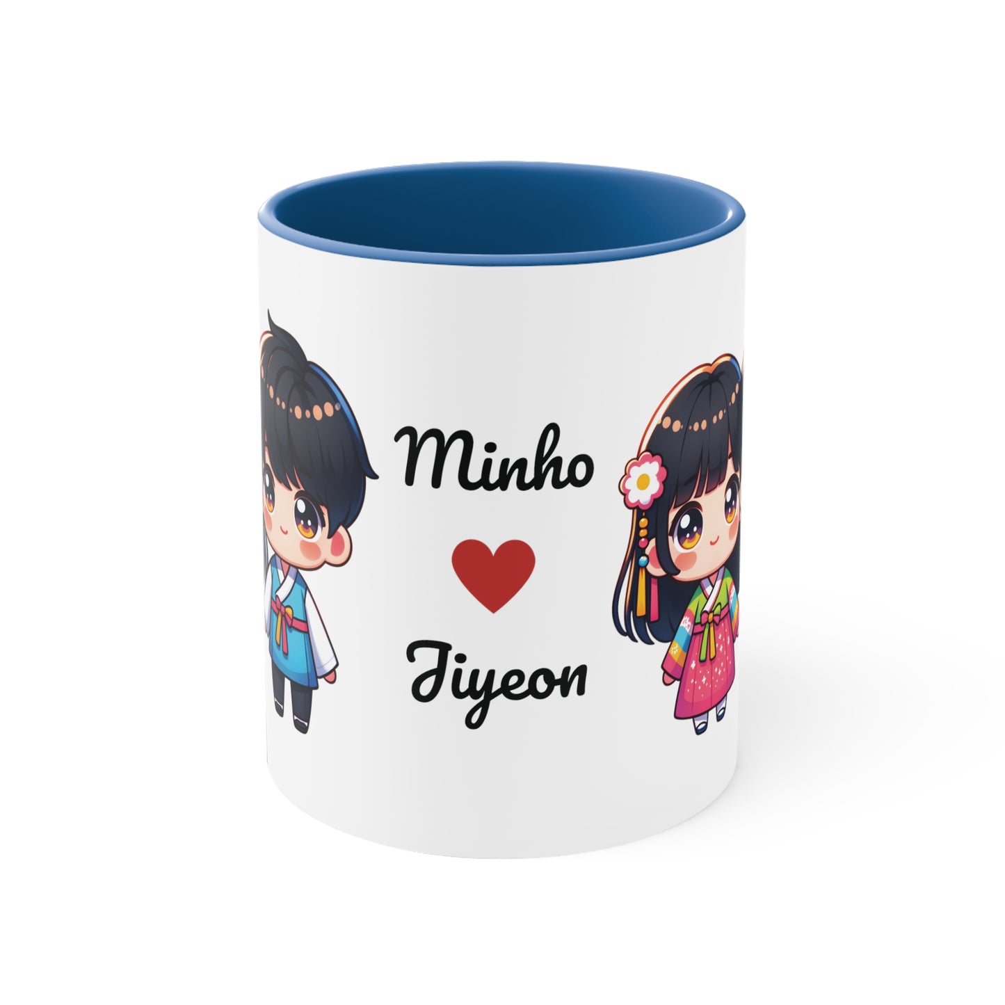 Korean Couple in Korean Clothes Collection 2 Personalized Cute - Custom Accent Coffee Mug, 11oz