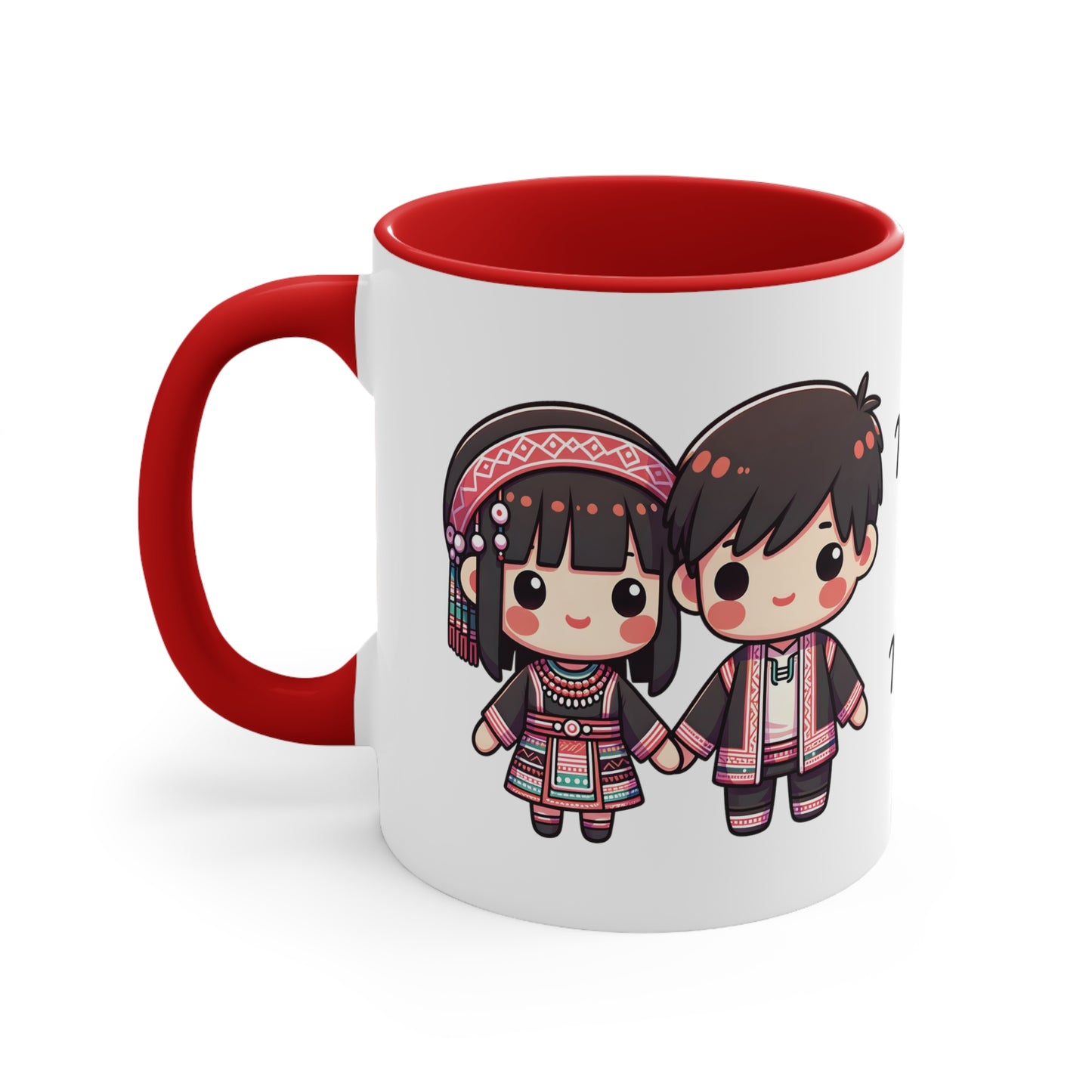 Hmong Couple Traditional Hmong Clothes Collection 4 Personalized Cute - Custom Accent Coffee Mug, 11oz