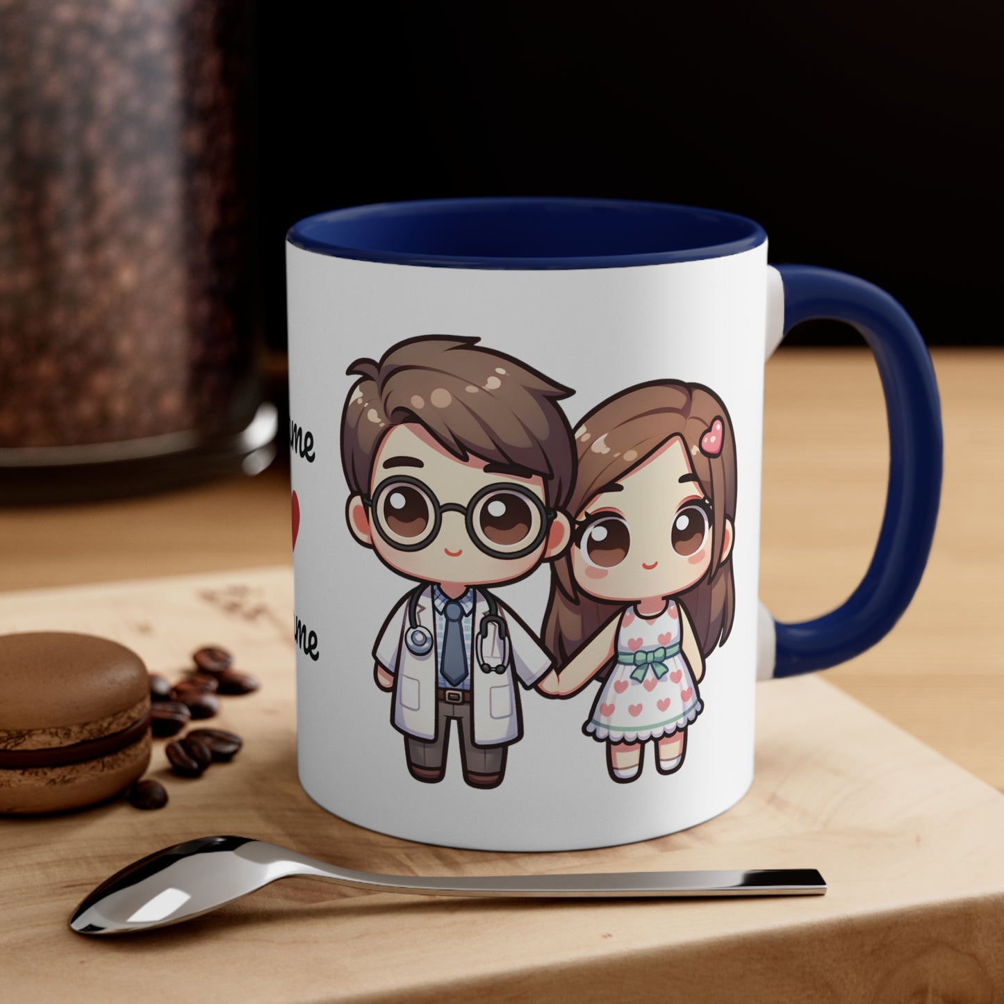 Doctor Couple Collection 2 Personalized Cute - Custom Accent Coffee Mug, 11oz