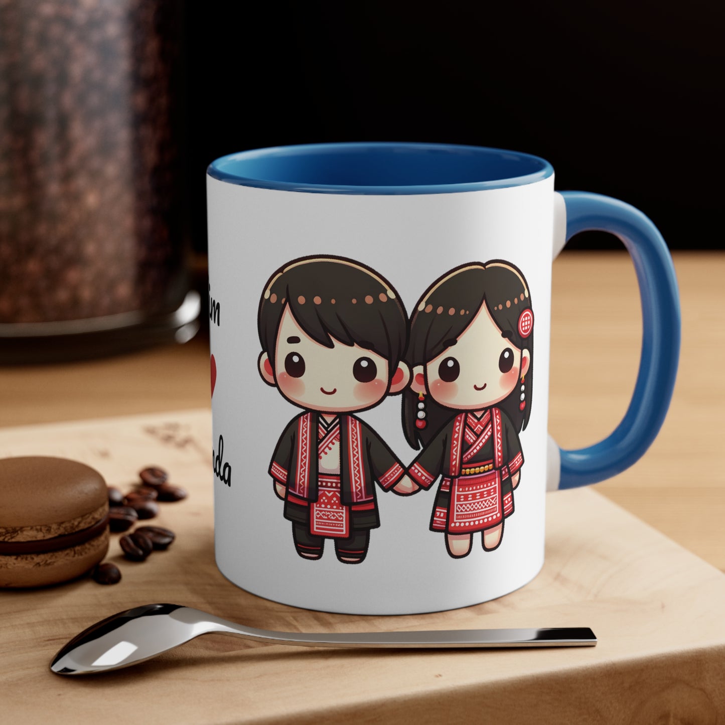 Hmong Couple Red Collection 2 Personalized Cute - Custom Accent Coffee Mug, 11oz