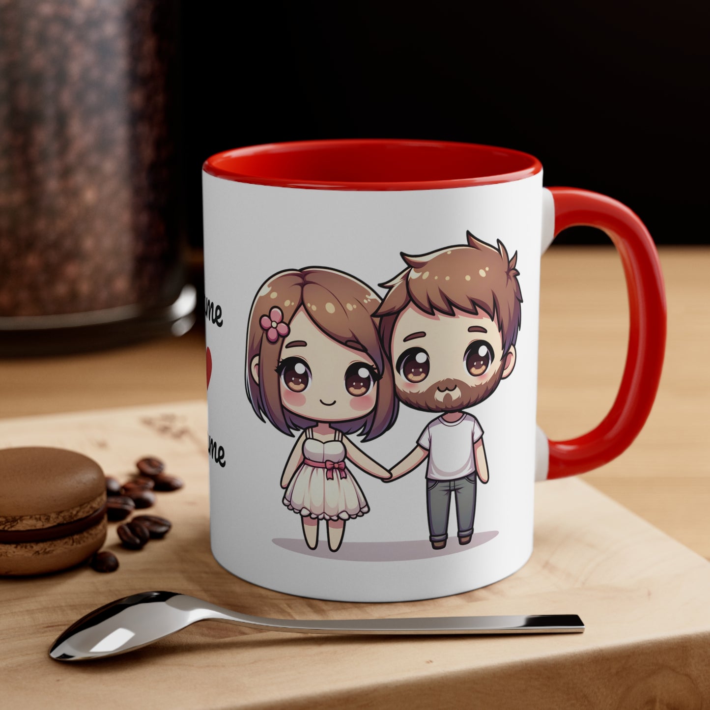 Beardman Couple Collection 5 Personalized Cute - Custom Accent Coffee Mug, 11oz