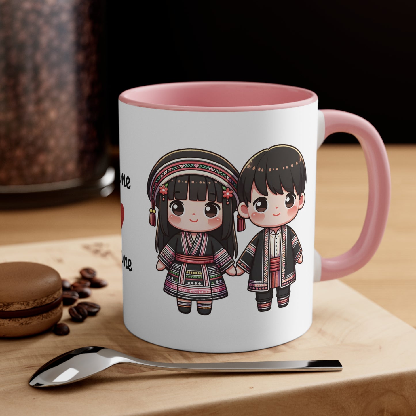 Hmong Couple Traditional Hmong Clothes Collection 3 Personalized Cute - Custom Accent Coffee Mug, 11oz