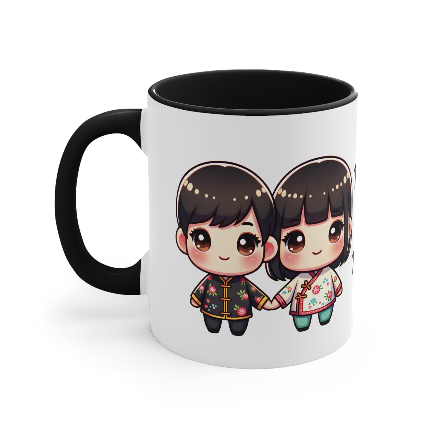 Chinese Couple in Chinese Clothes Collection 11 Personalized Cute - Custom Accent Coffee Mug, 11oz