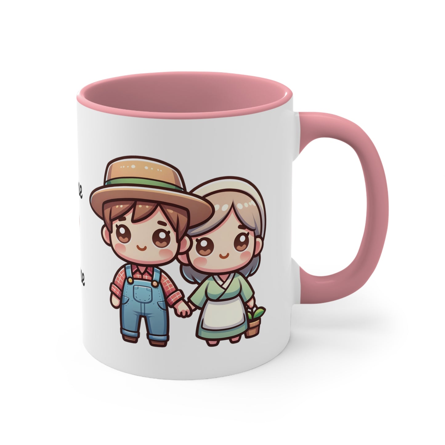 Farmer Couple Collection 7 Personalized Cute - Custom Accent Coffee Mug, 11oz