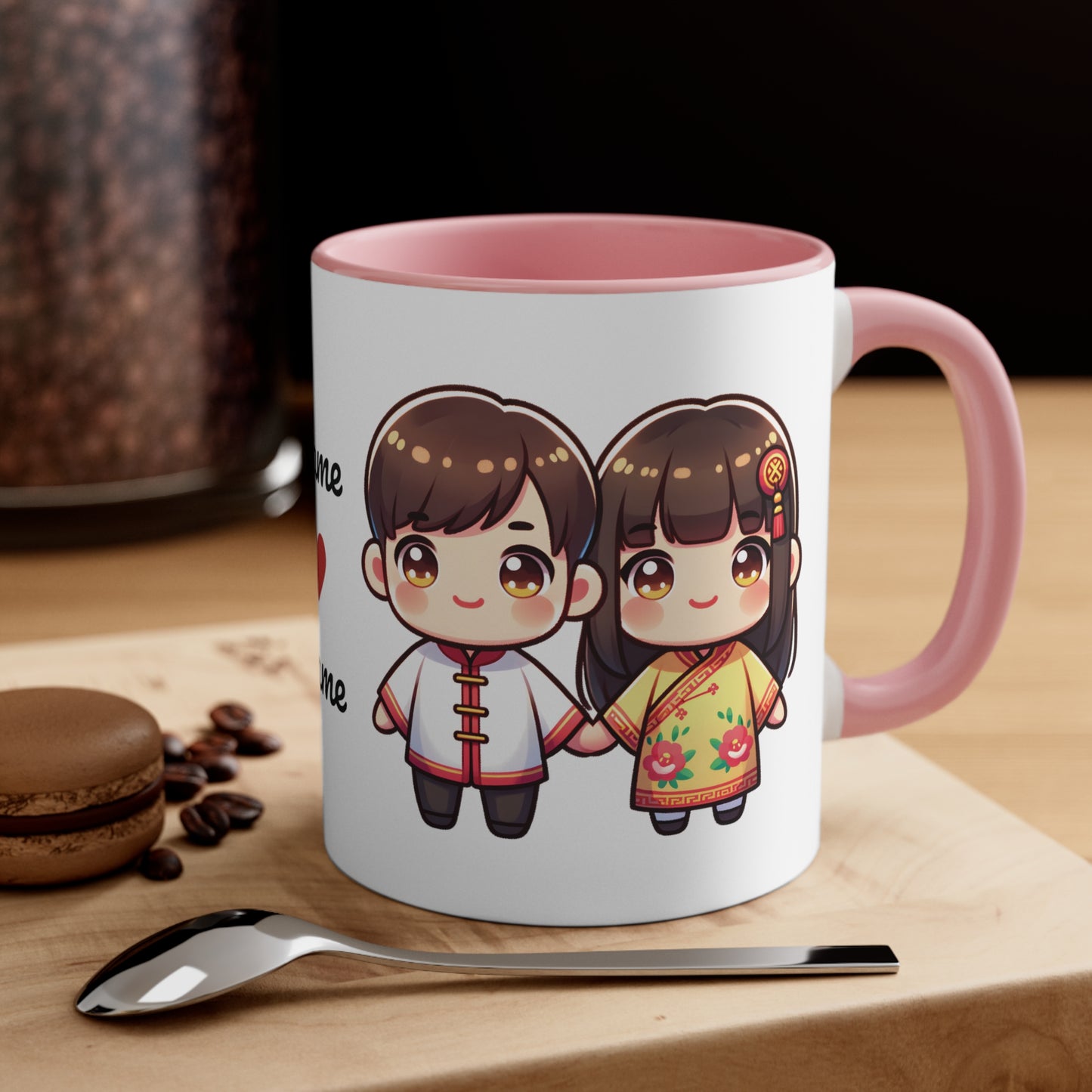 Chinese Couple in Chinese Clothes Collection 4 Personalized Cute - Custom Accent Coffee Mug, 11oz