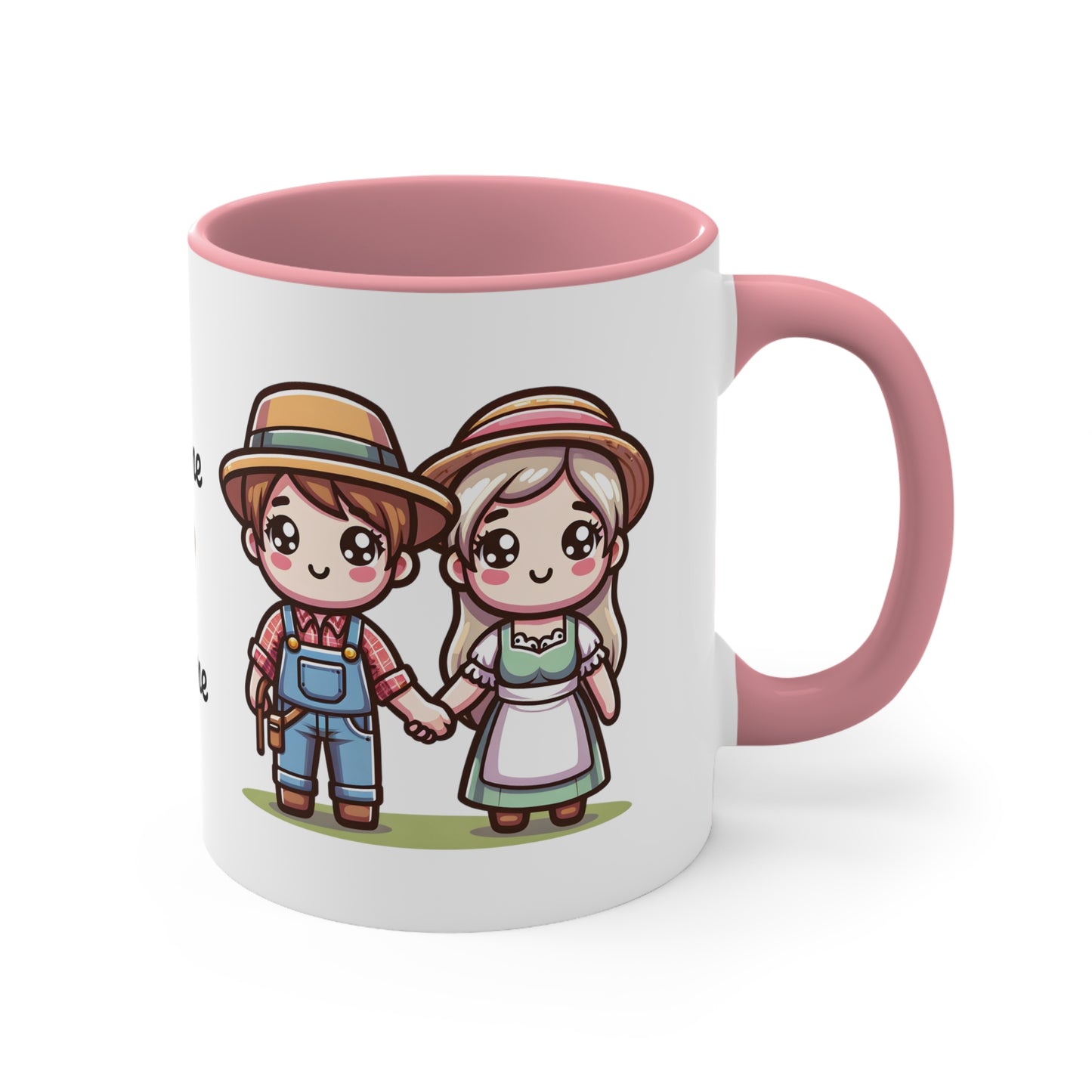 Farmer Couple Collection 2 Personalized Cute - Custom Accent Coffee Mug, 11oz