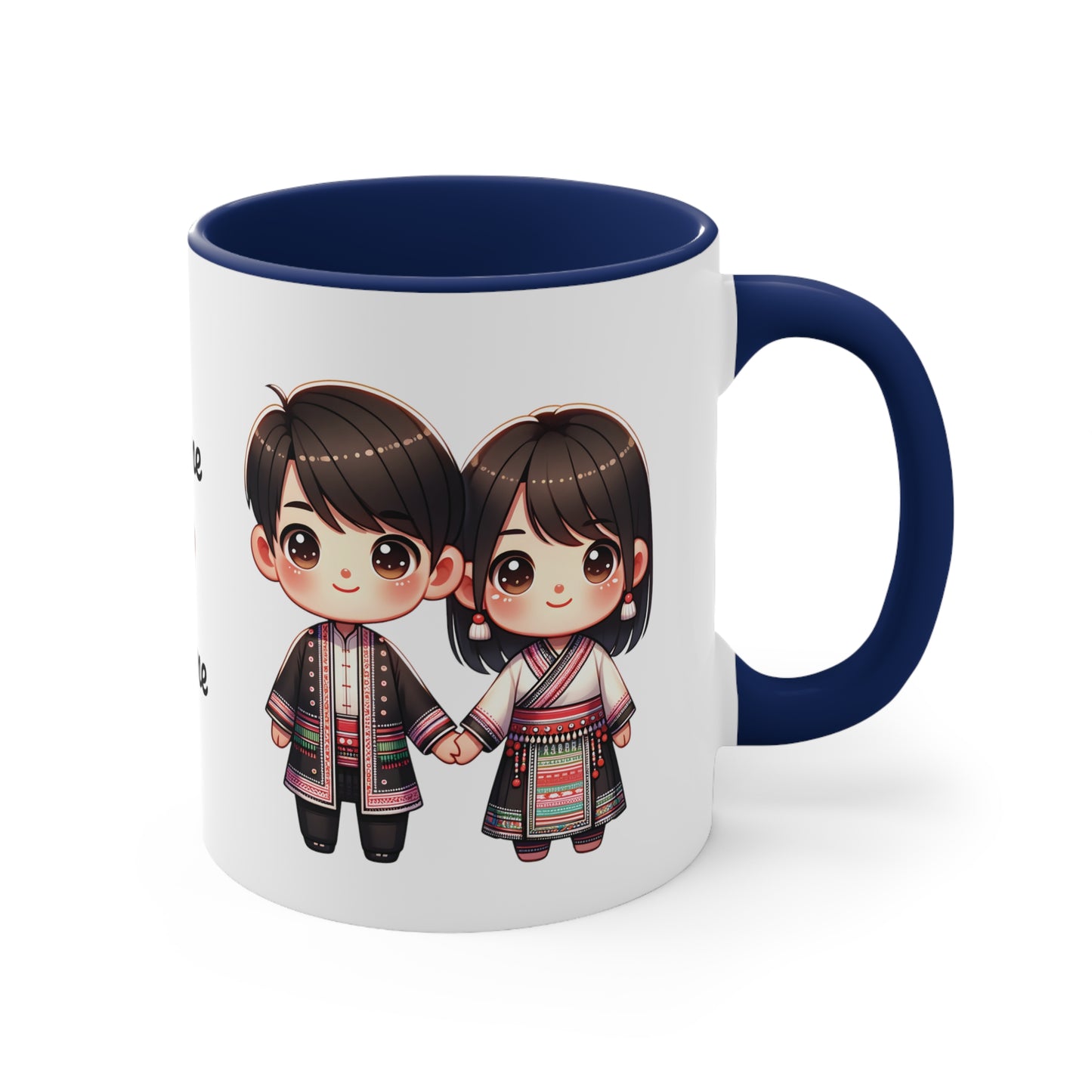 Hmong Couple Traditional Hmong Clothes Collection 7 Personalized Cute - Custom Accent Coffee Mug, 11oz