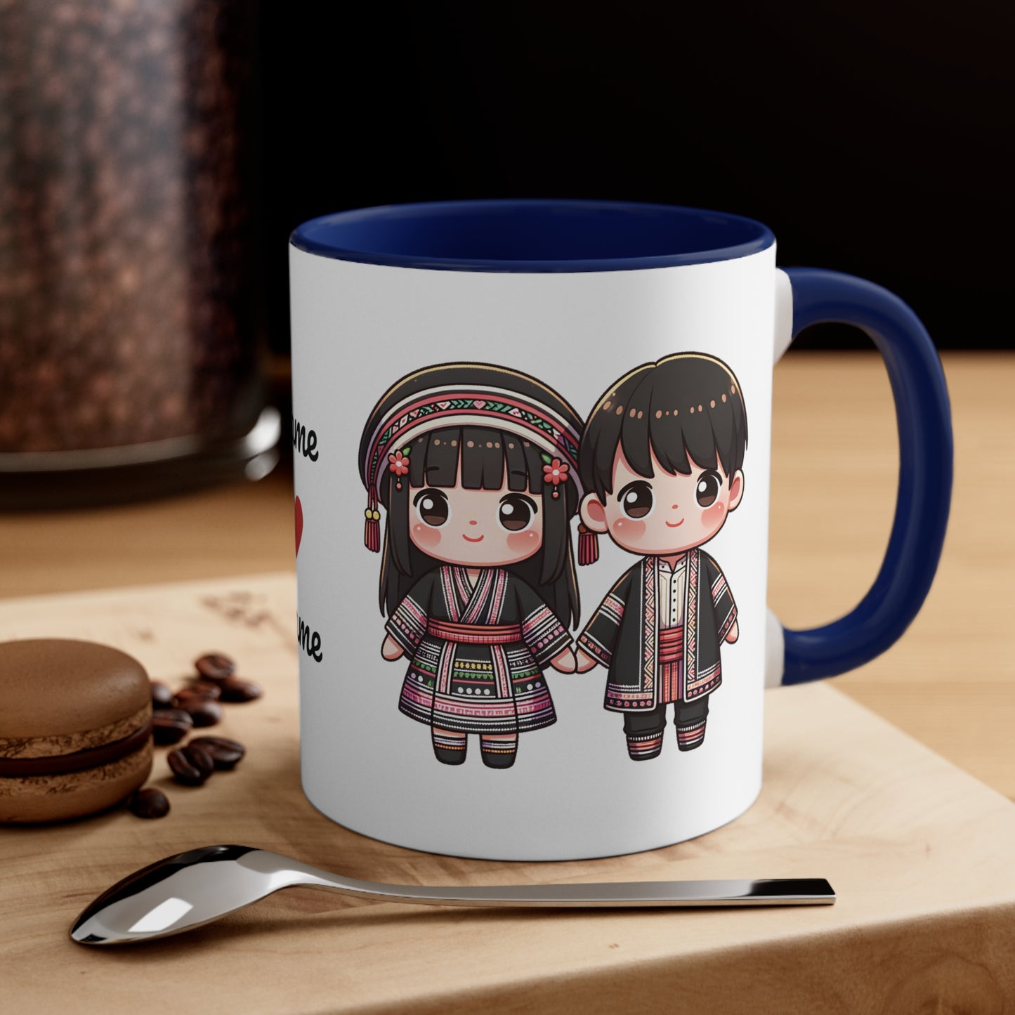 Hmong Couple Traditional Hmong Clothes Collection 3 Personalized Cute - Custom Accent Coffee Mug, 11oz