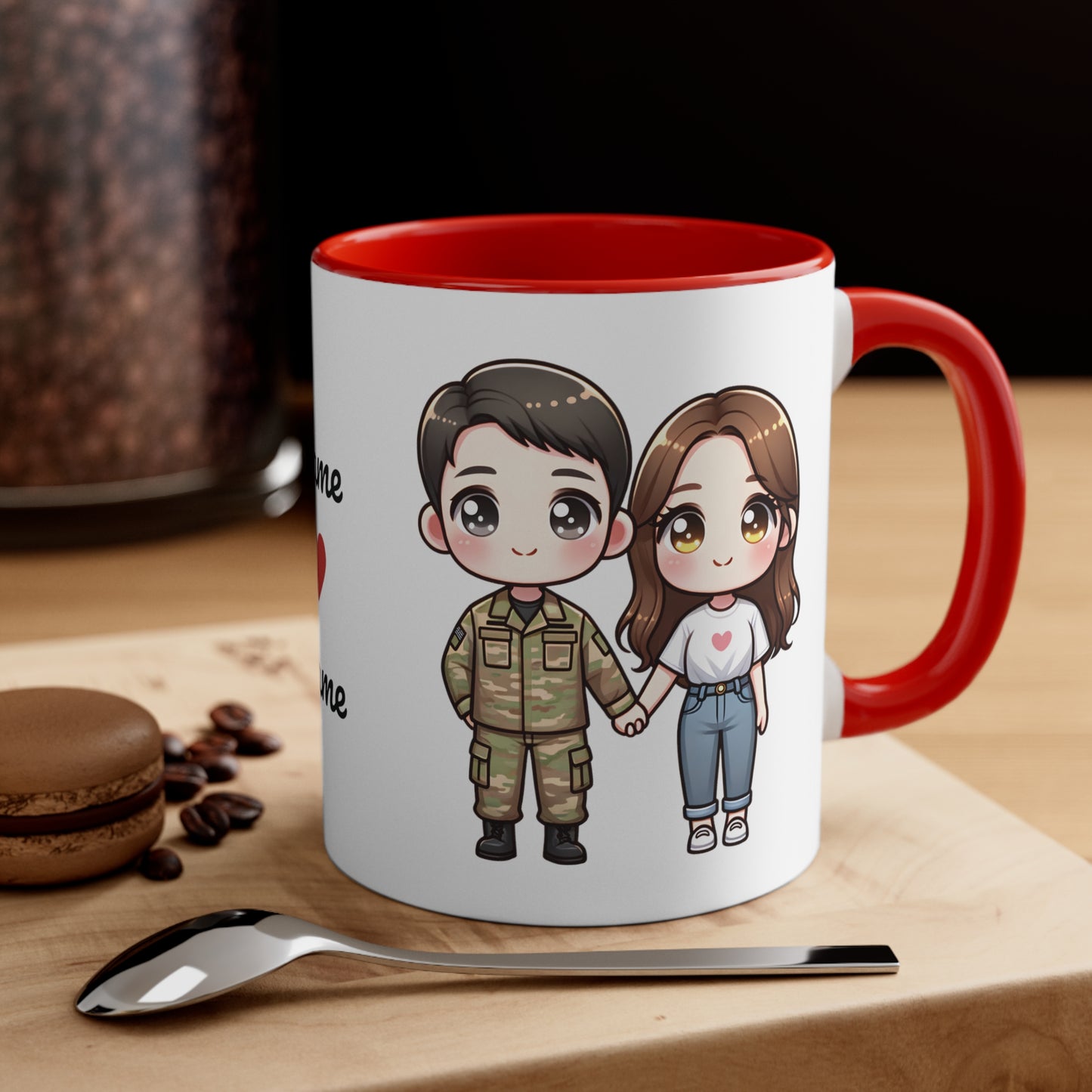 Army Couple Collection 4 Personalized Cute - Custom Accent Coffee Mug, 11oz