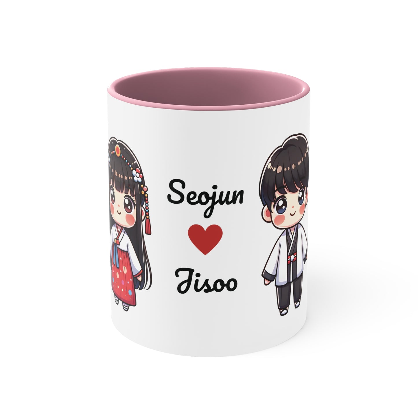 Korean Couple in Korean Clothes Collection 6 Personalized Cute - Custom Accent Coffee Mug, 11oz