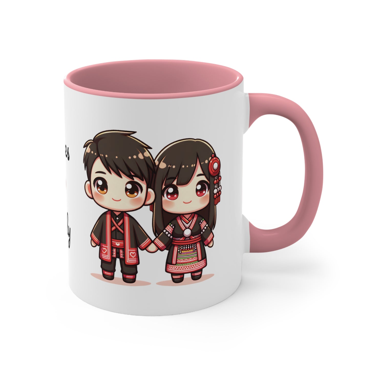 Hmong Couple Red Collection 6 Personalized Cute - Custom Accent Coffee Mug, 11oz