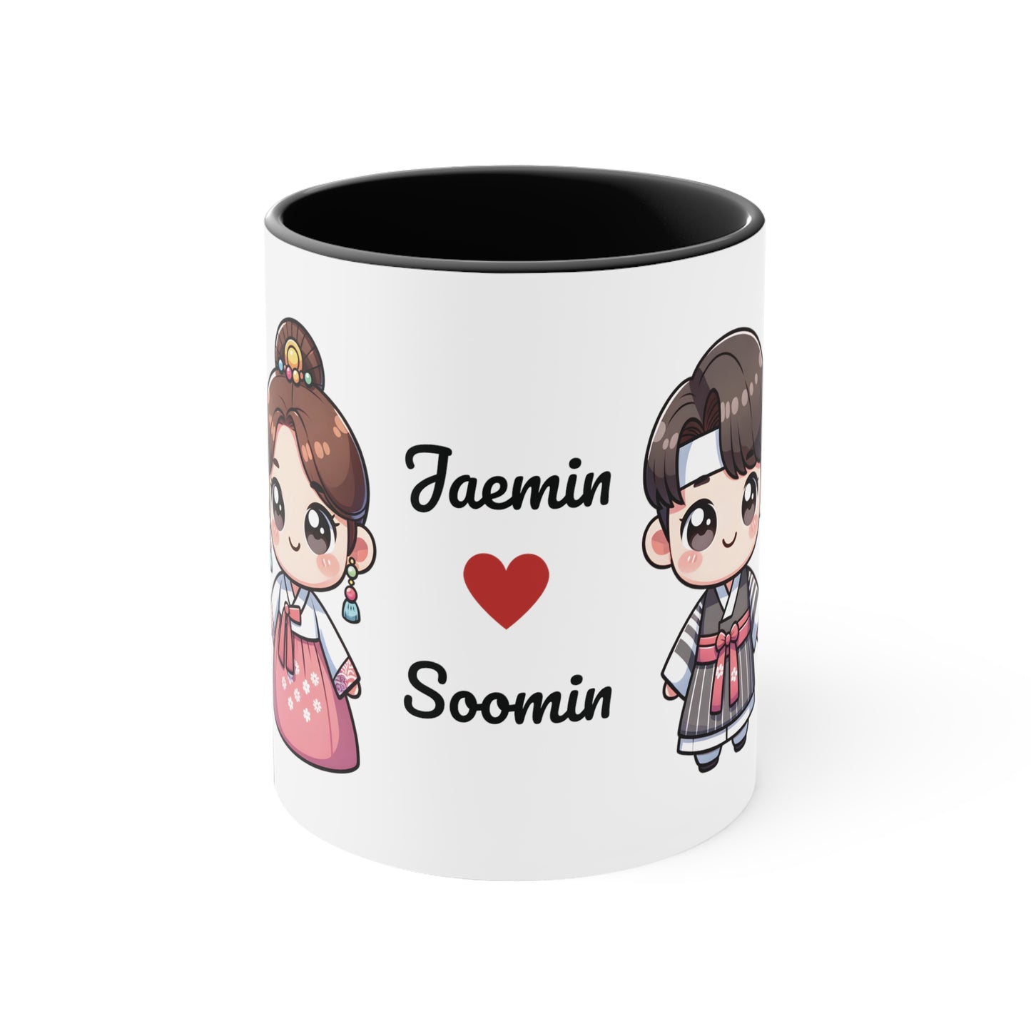 Korean Couple in Korean Clothes Collection 8 Personalized Cute - Custom Accent Coffee Mug, 11oz