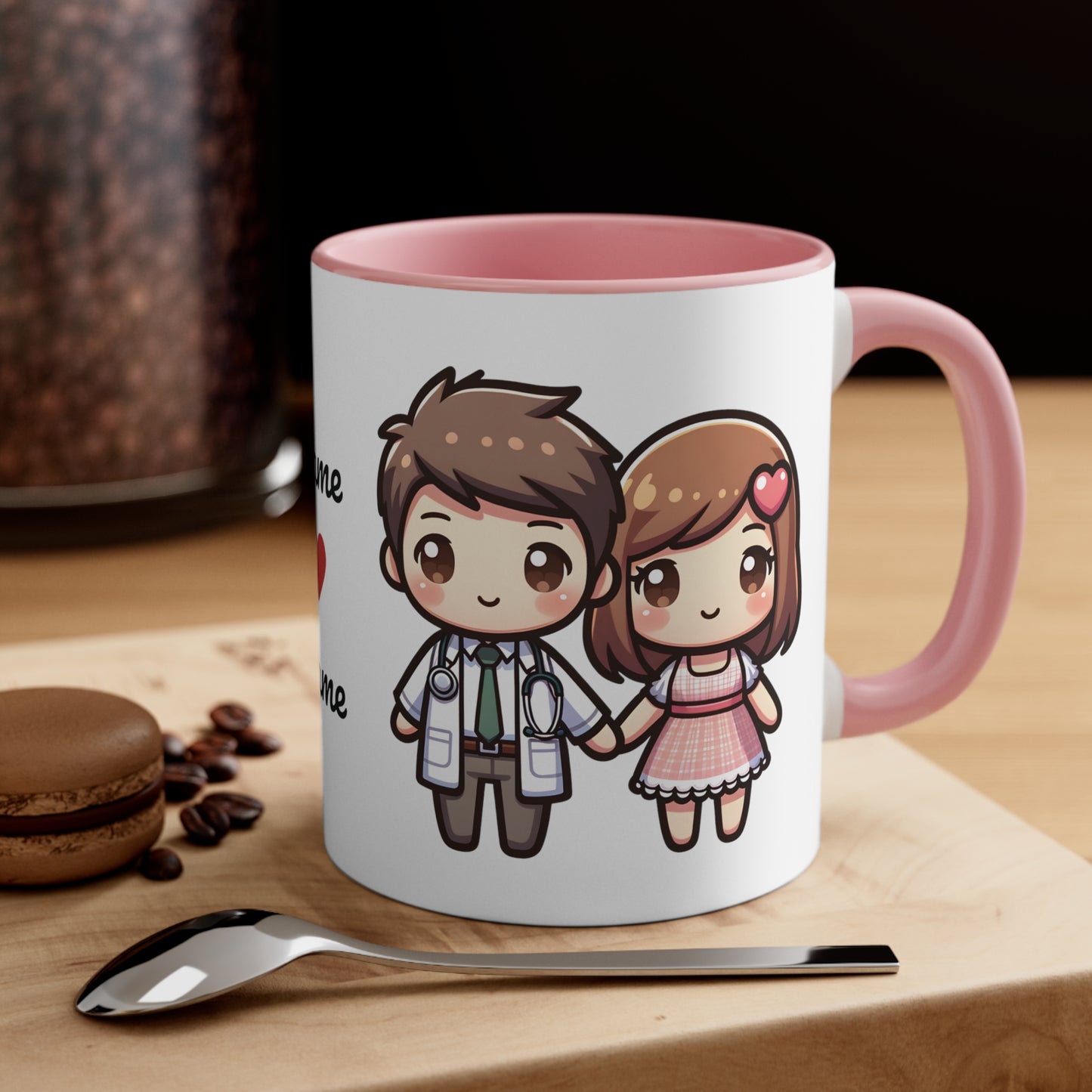 Doctor Couple Collection 1 Personalized Cute - Custom Accent Coffee Mug, 11oz