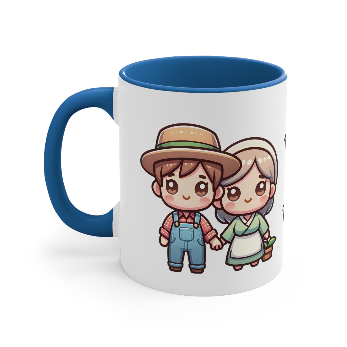 Farmer Couple Collection 7 Personalized Cute - Custom Accent Coffee Mug, 11oz