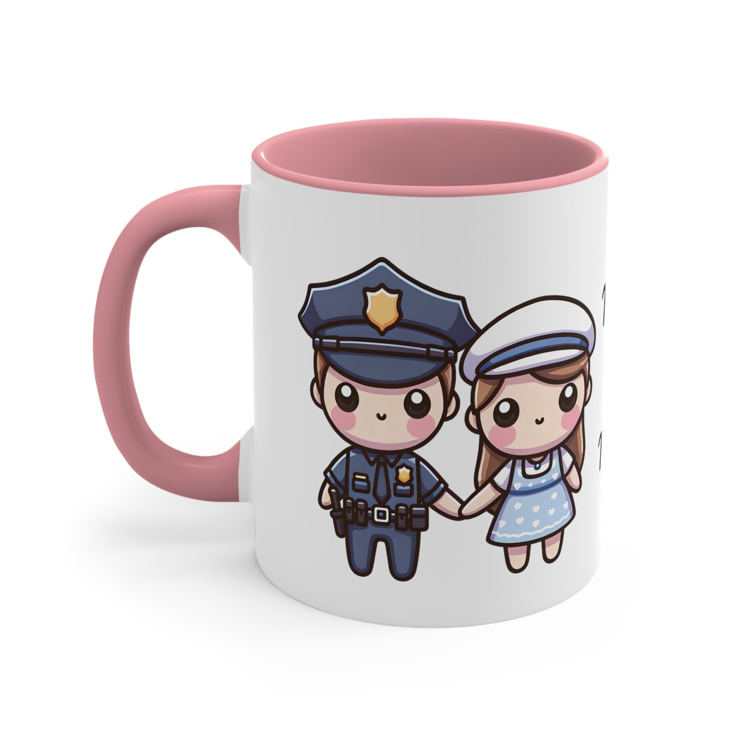 Policeman Couple Collection 3 Personalized Cute - Custom Accent Coffee Mug, 11oz